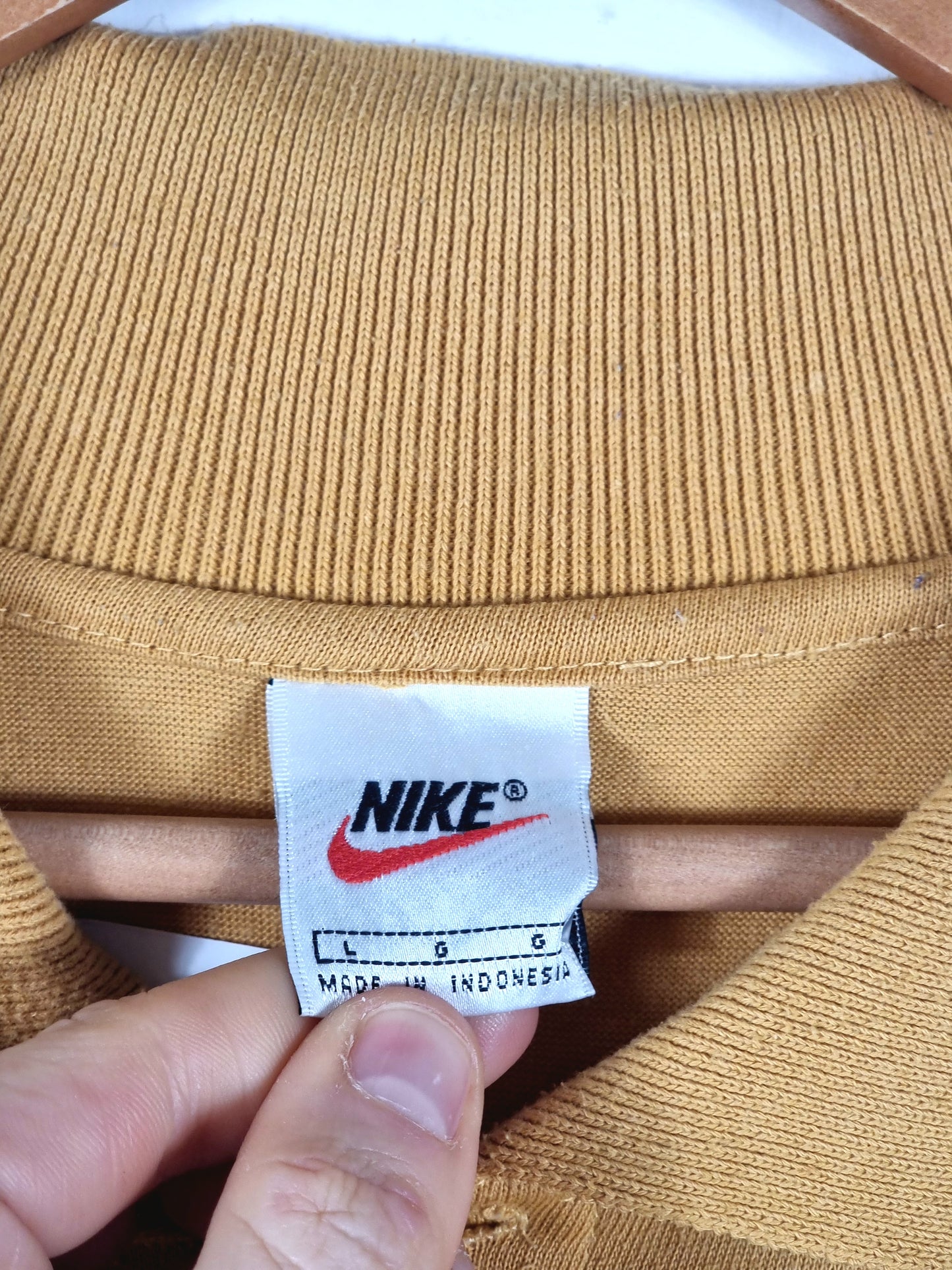 Nike 1990s Block Colour Cotton Polo Shirt Large