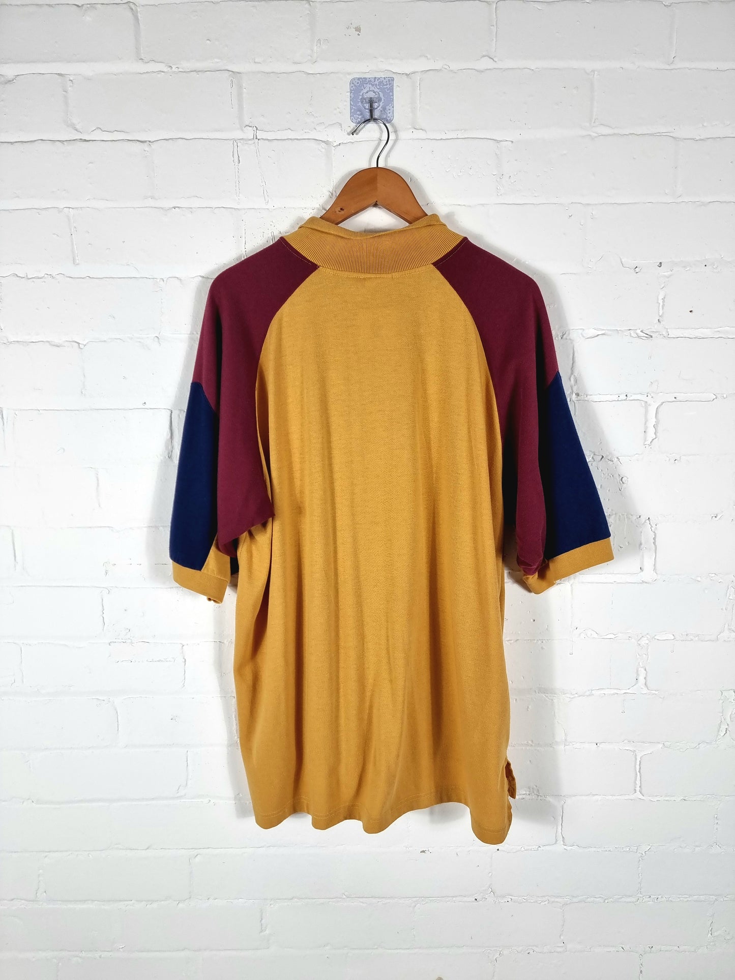 Nike 1990s Block Colour Cotton Polo Shirt Large