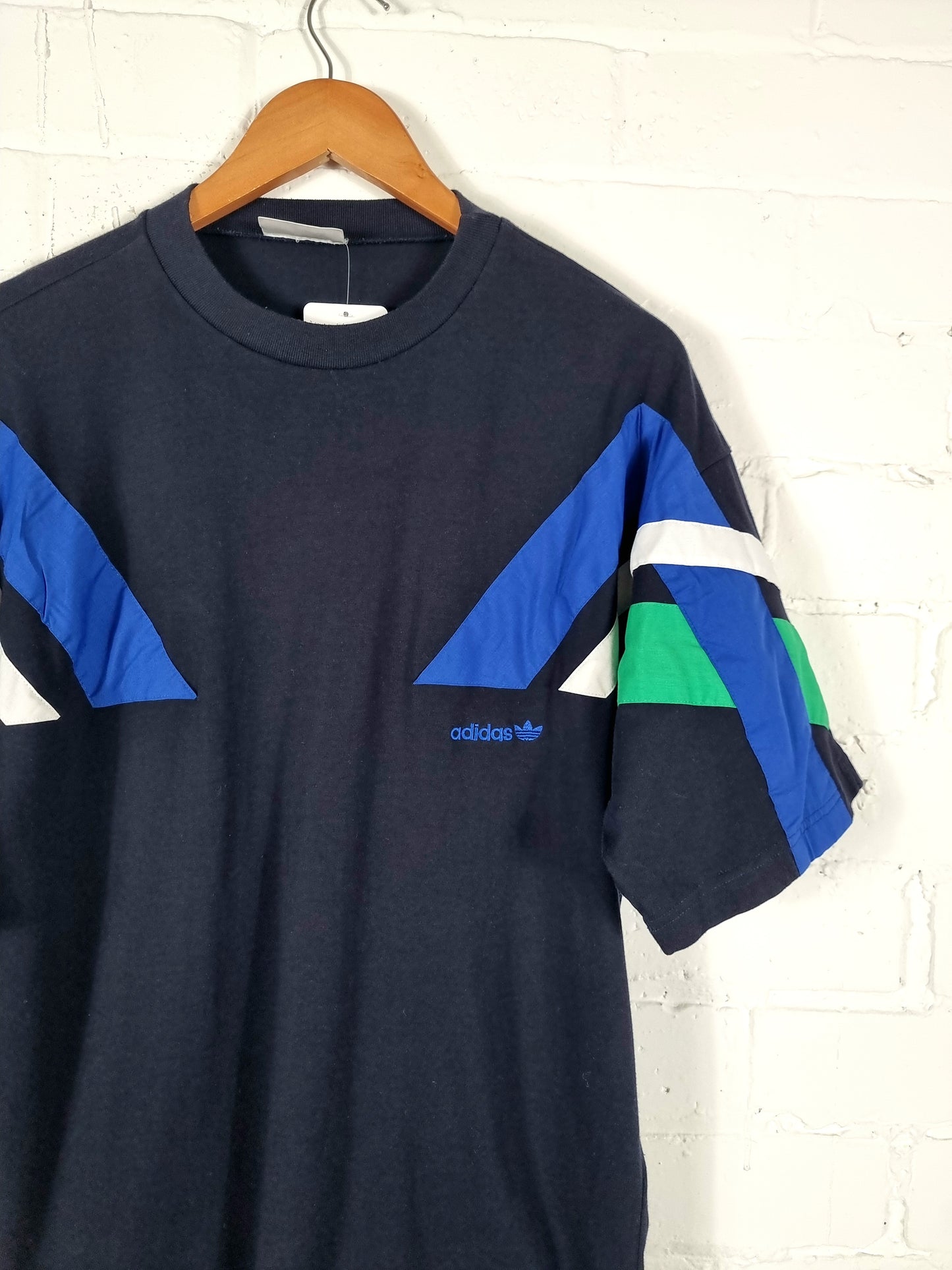 Adidas 1990s Block Colour Cotton T-Shirt Large