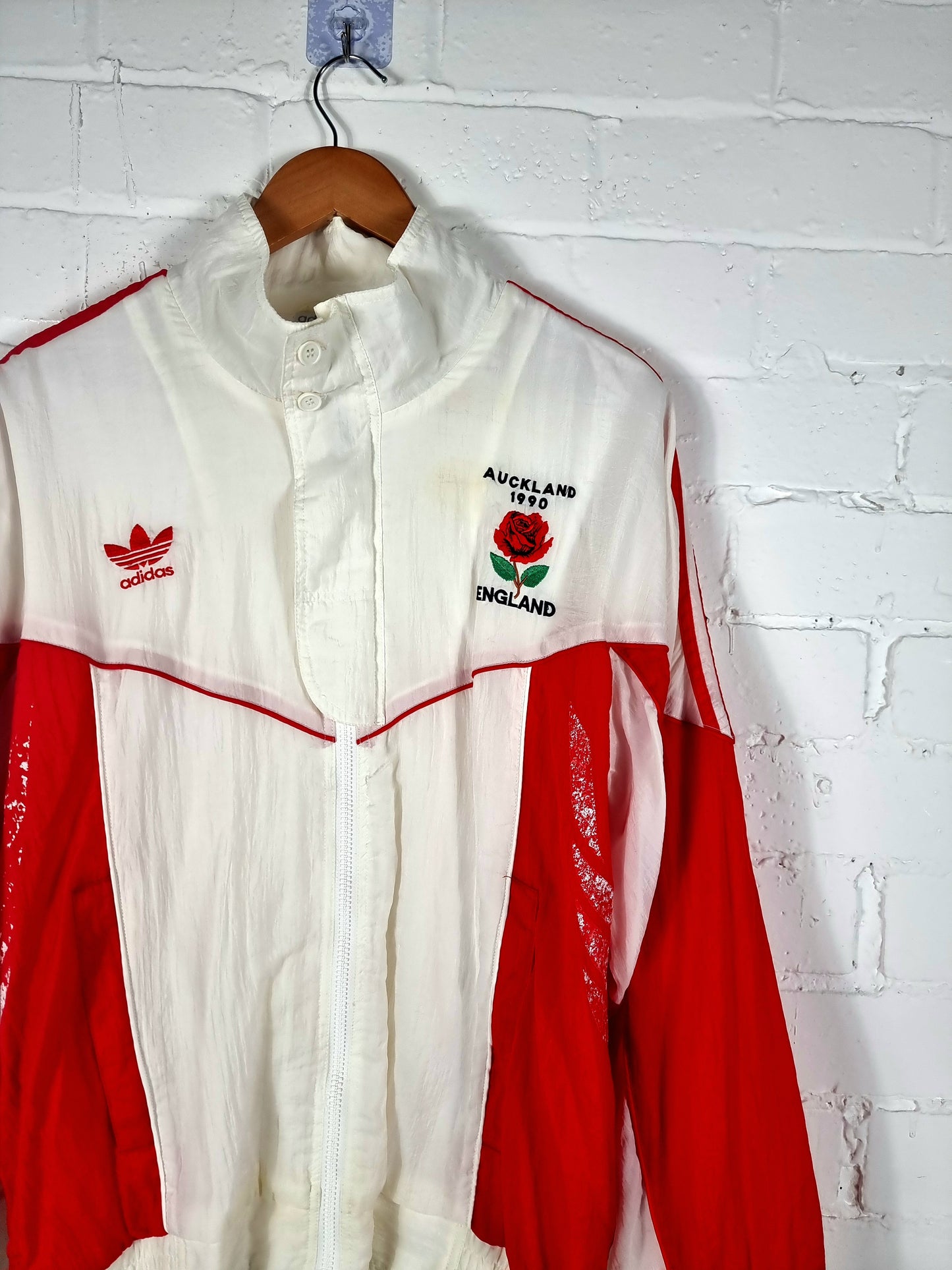 Adidas England Auckland 1990 Commonwealth Games Vintage Training Jacket Medium
