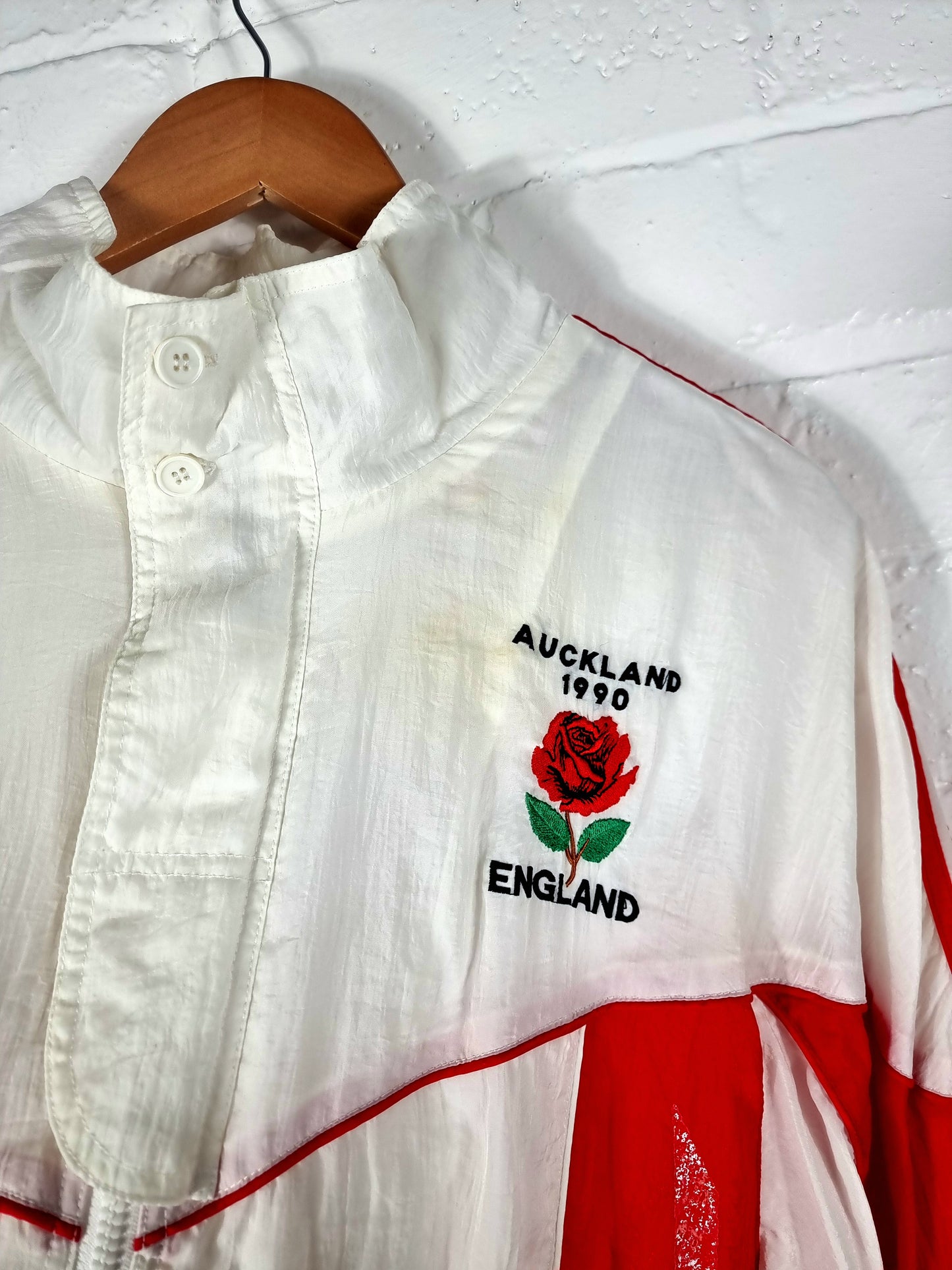 Adidas England Auckland 1990 Commonwealth Games Vintage Training Jacket Medium