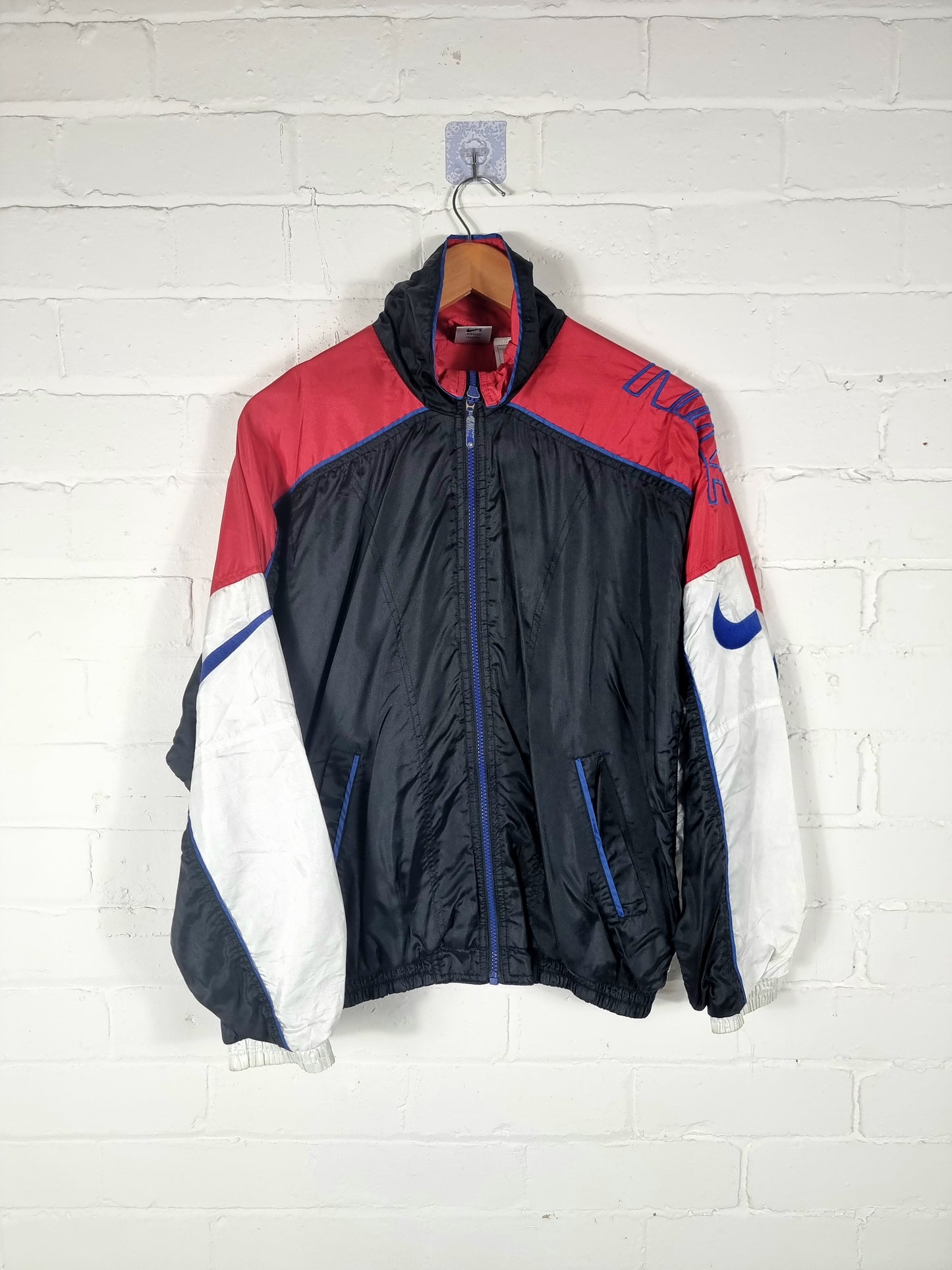 Nike 1990s Vintage Spellout Shell Jacket Small