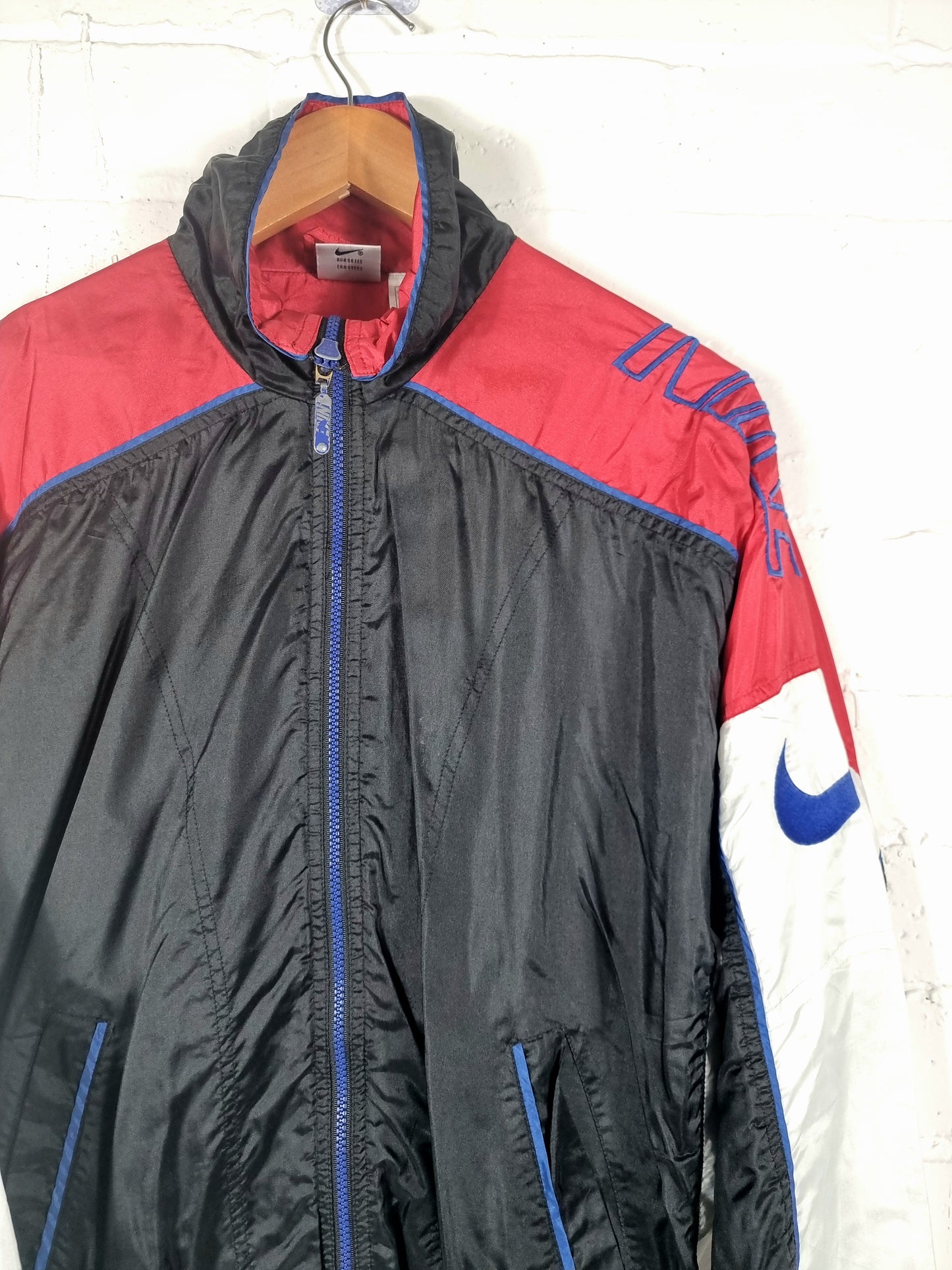 Nike 1990s Vintage Spellout Shell Jacket Small