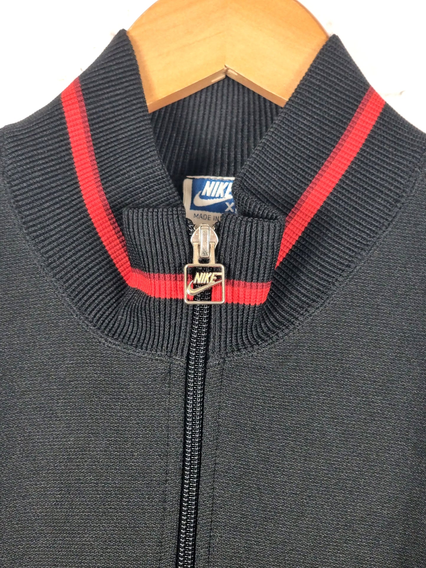 Nike International 1980s Vintage Black Track Jacket Large