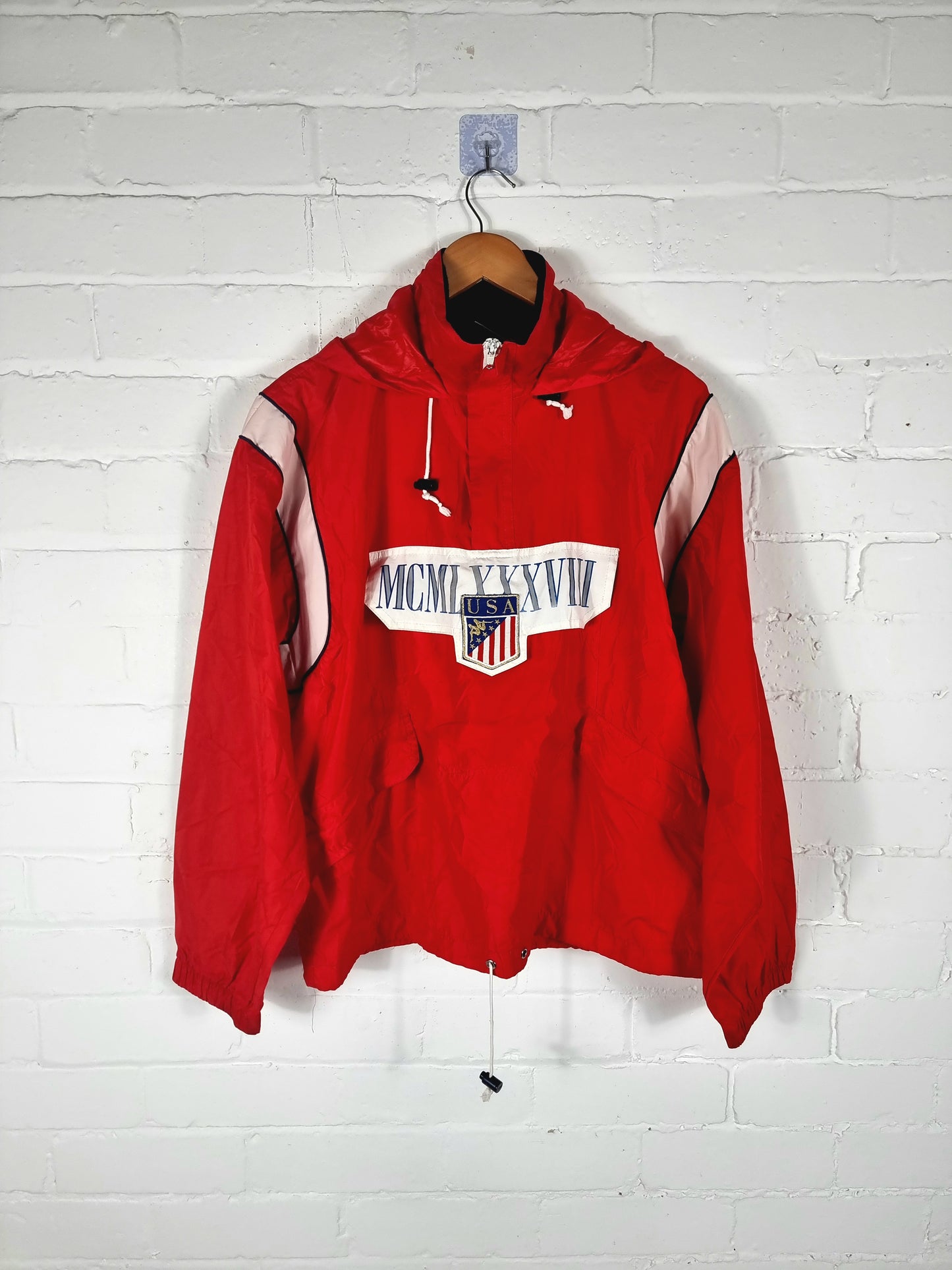 Kappa USA Olympic 1988 Vintage Quarter Zip Windbreaker Jacket Medium