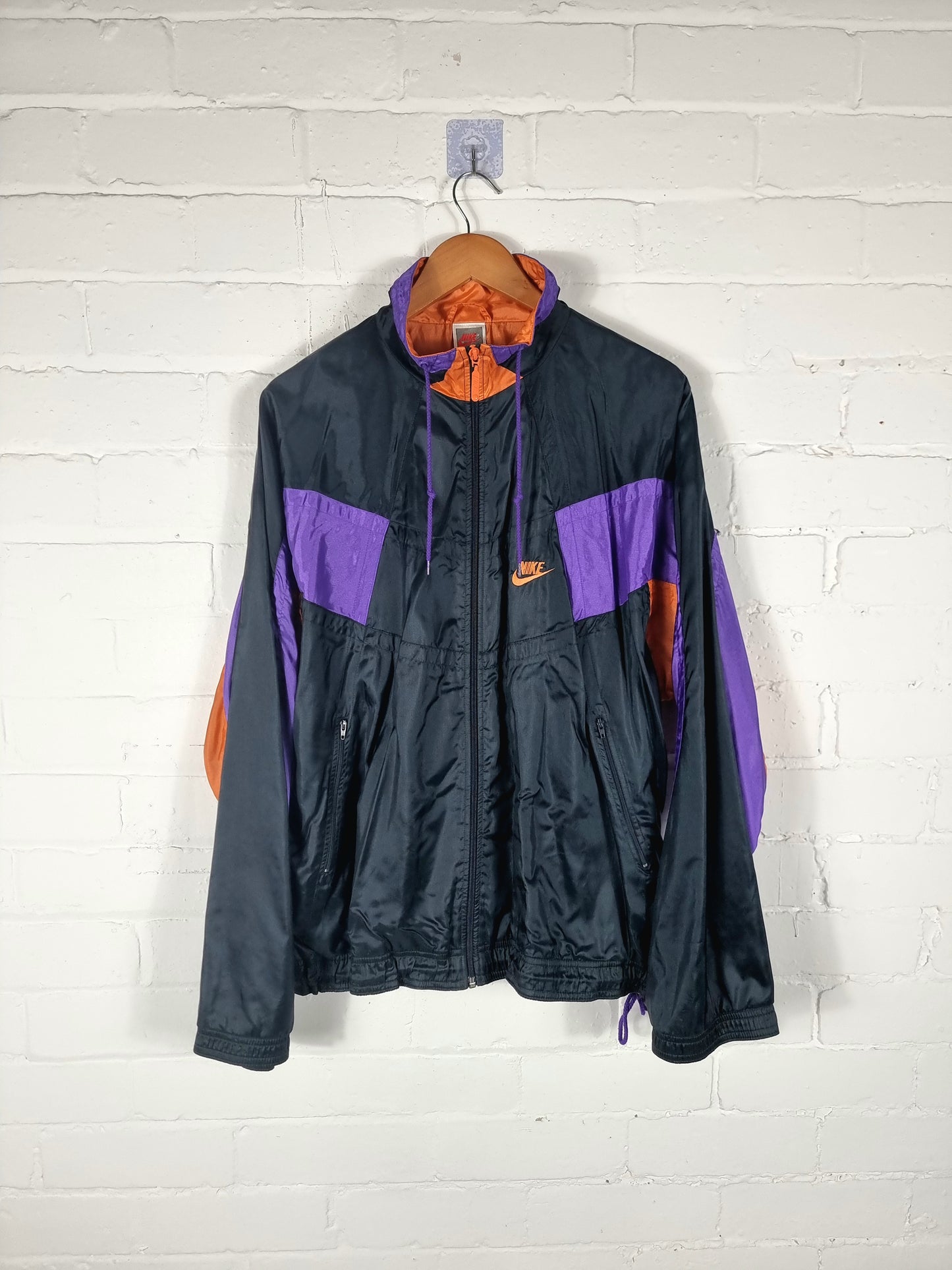 Nike 1990s Vintage Block Colour Shell Jacket Large
