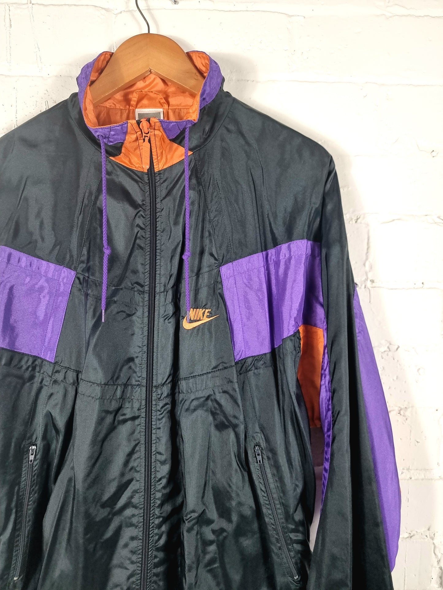 Nike 1990s Vintage Block Colour Shell Jacket Large