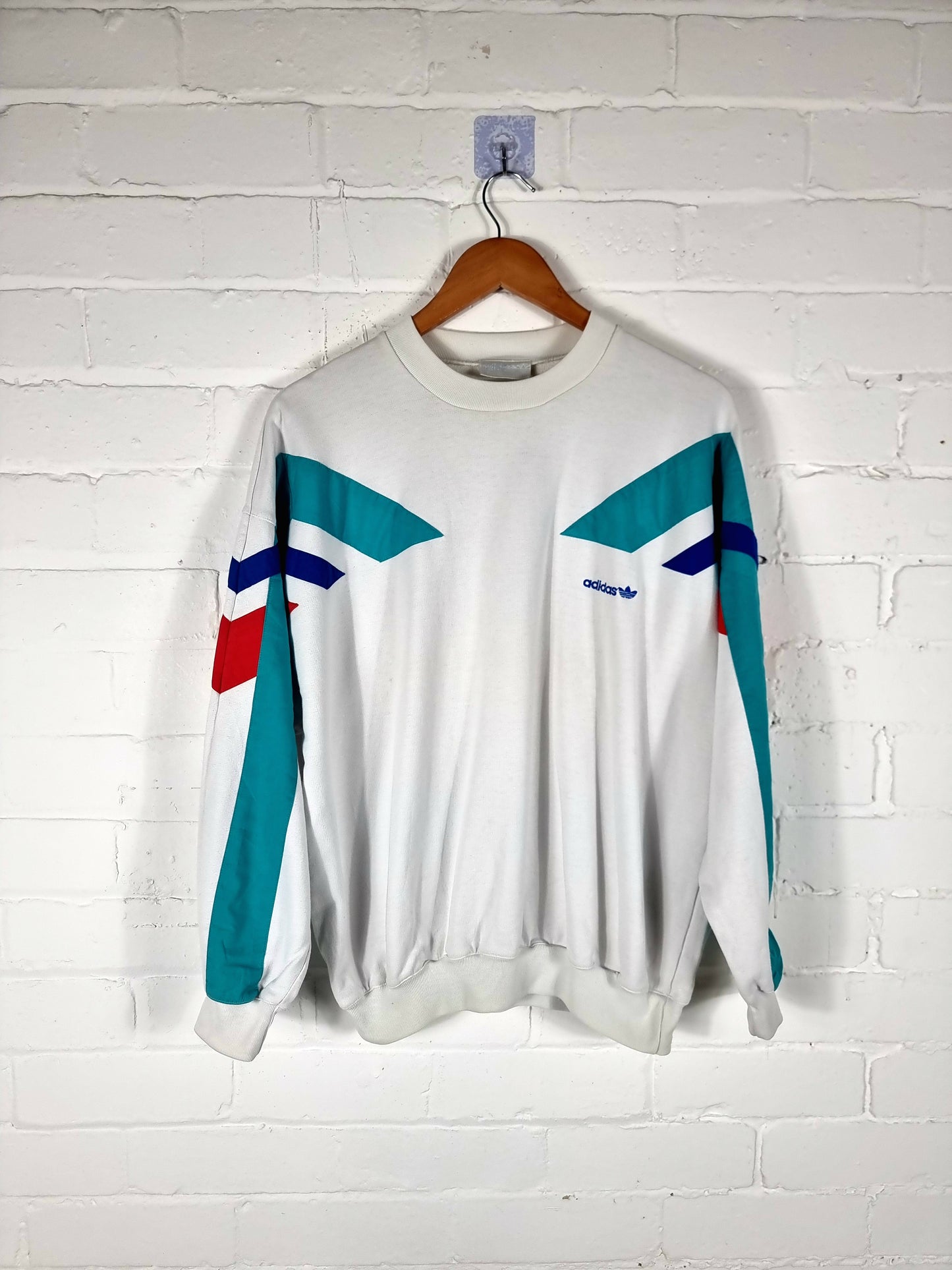 Adidas 1990s Block Colour Sweatshirt Medium