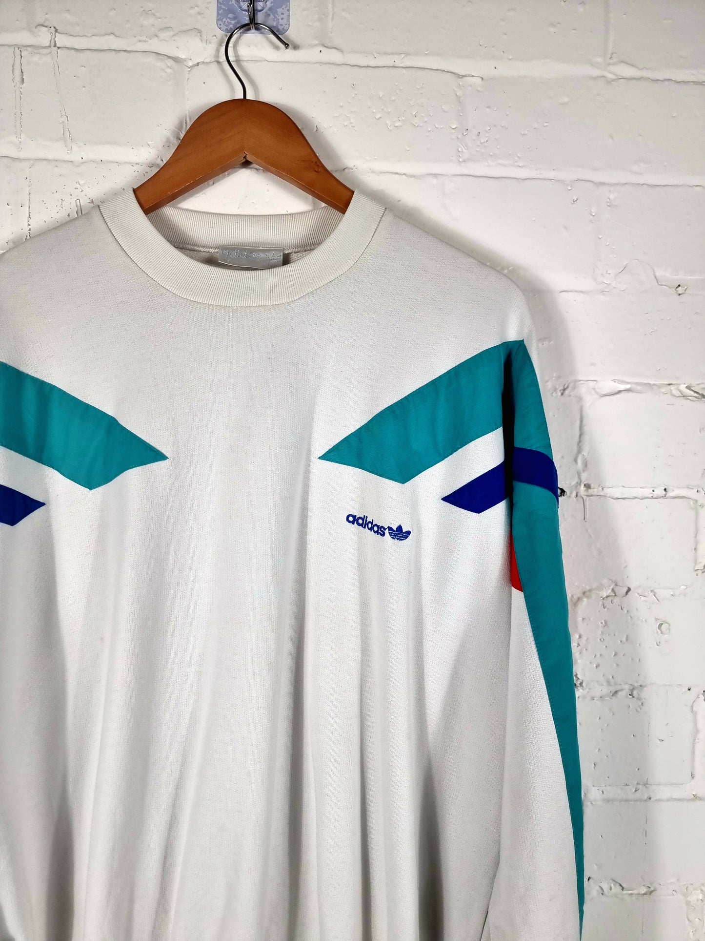 Adidas 1990s Block Colour Sweatshirt Medium