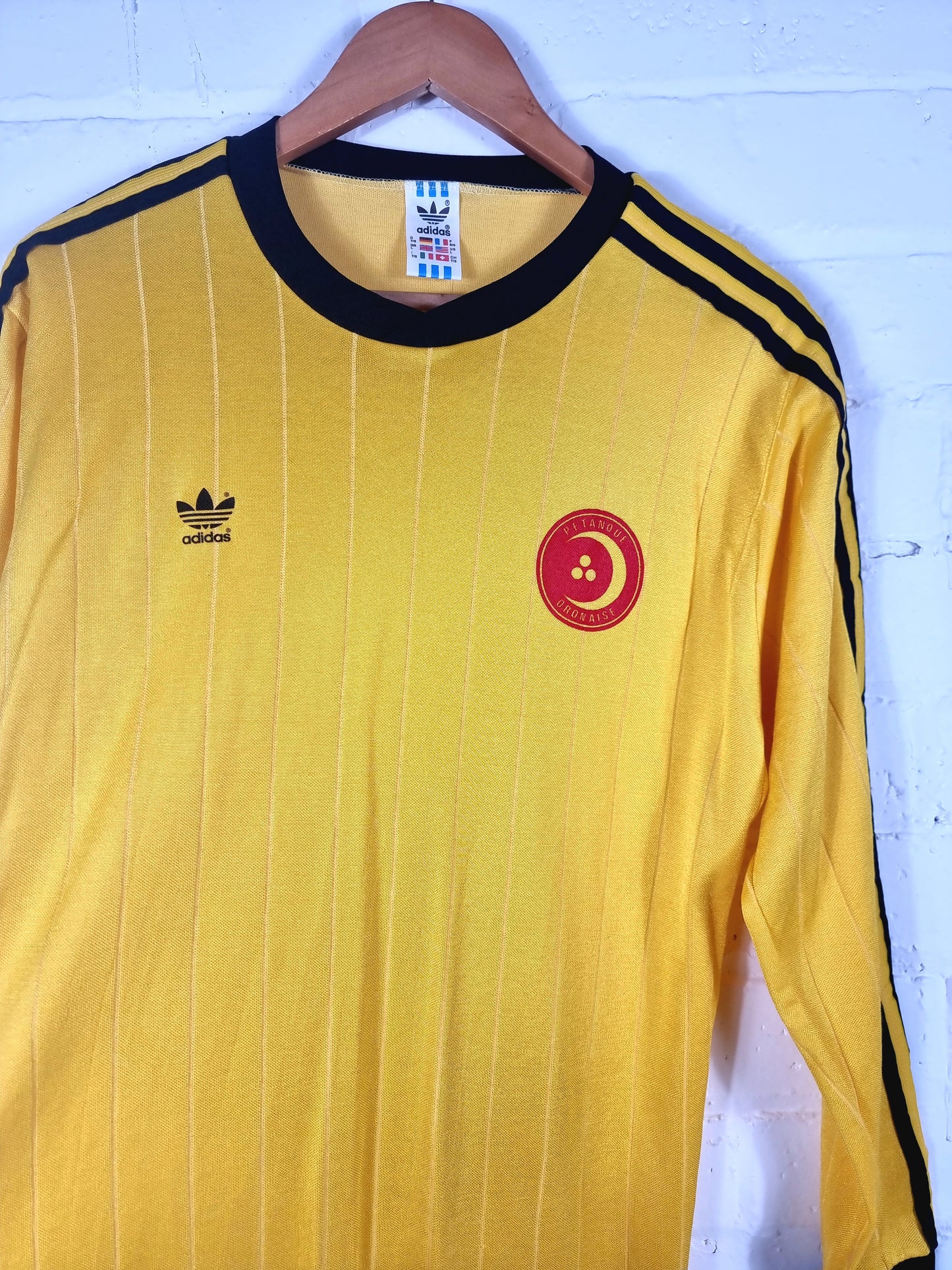 Adidas 1980s Vintage Long Sleeve Petanque Sports Shirt Large
