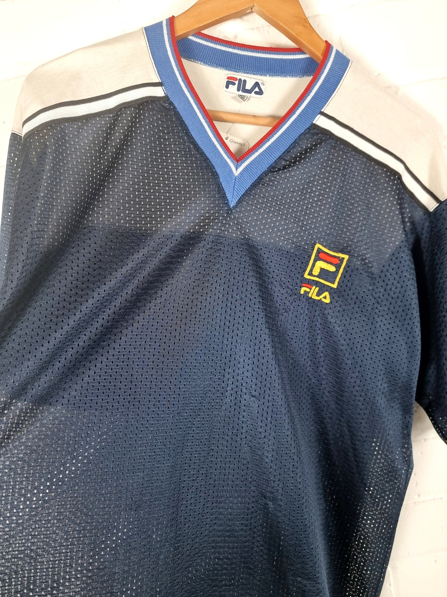 Fila 1990s Vintage Mesh Sports Tee XL