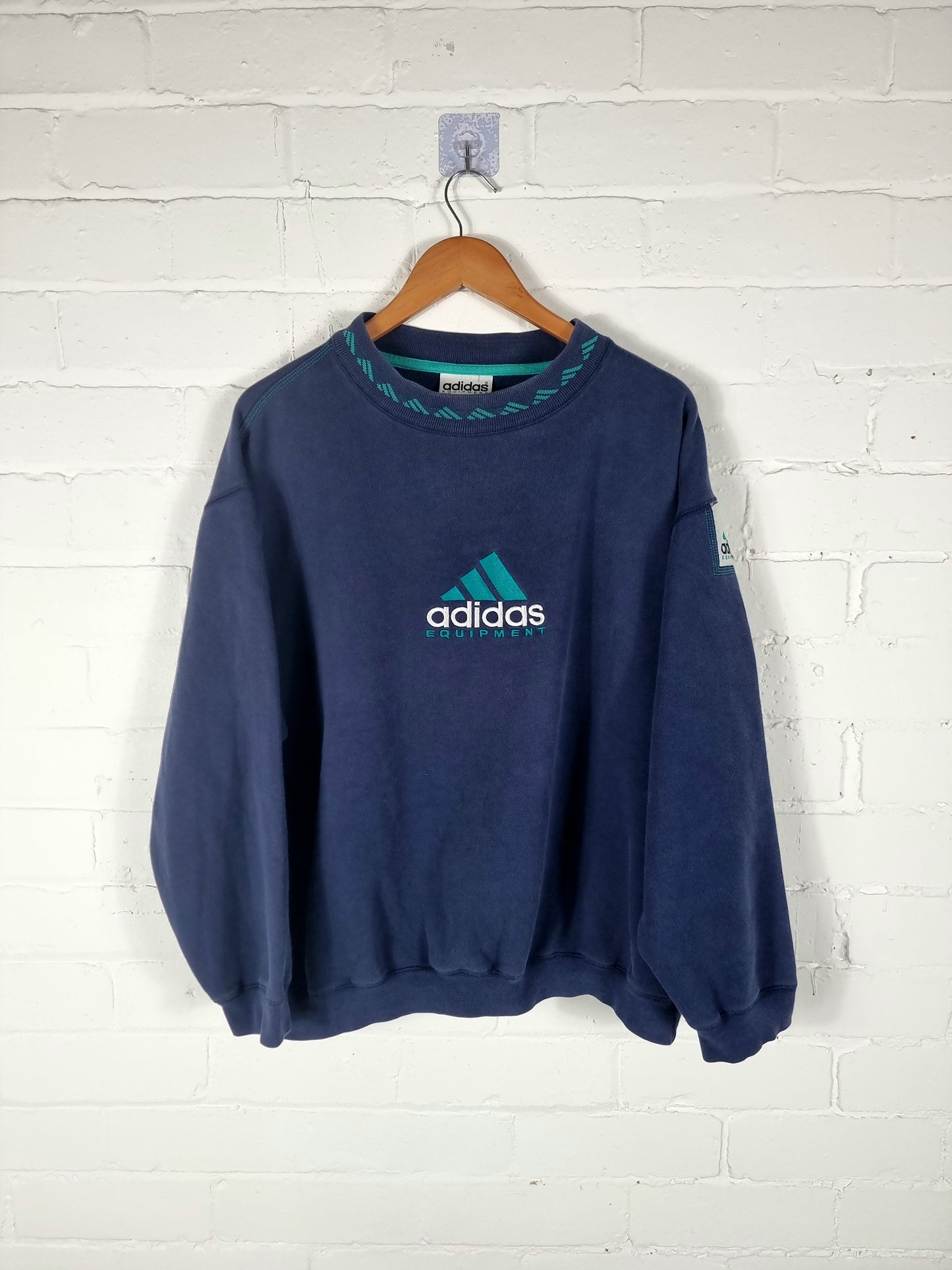Adidas Equipment 1990s Navy Spellout Sweatshirt XL