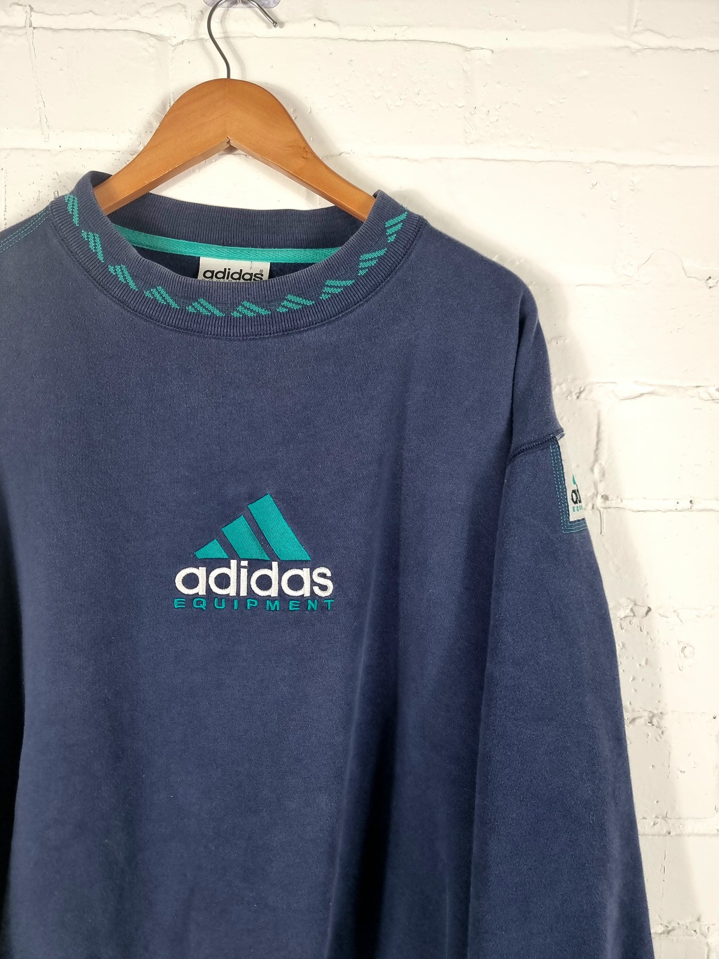 Adidas Equipment 1990s Navy Spellout Sweatshirt XL