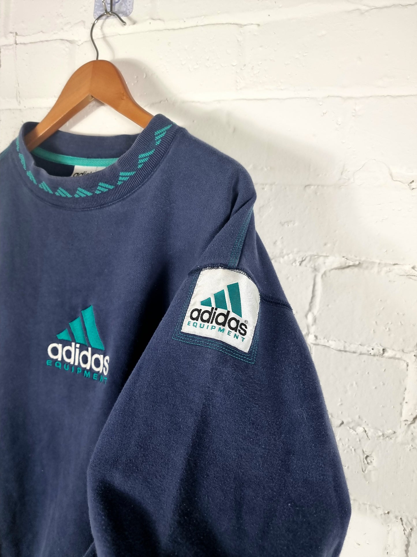 Adidas Equipment 1990s Navy Spellout Sweatshirt XL