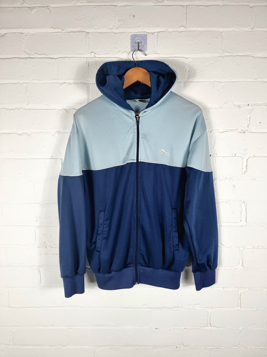 Puma 1980s Vintage Hooded Track Jacket Medium