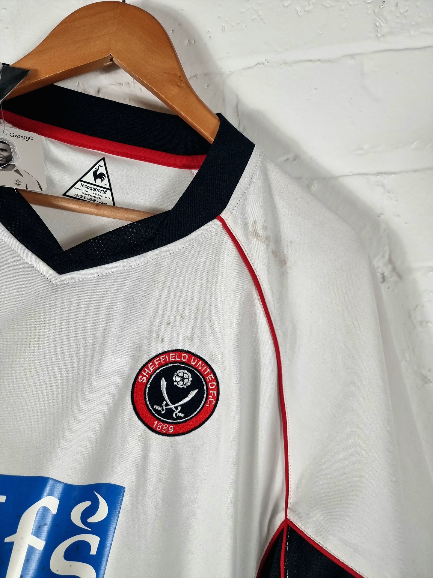 Le Coq Sportif Sheffield United 2005/2007 Deadstock Squad Signed Away Shirt Large