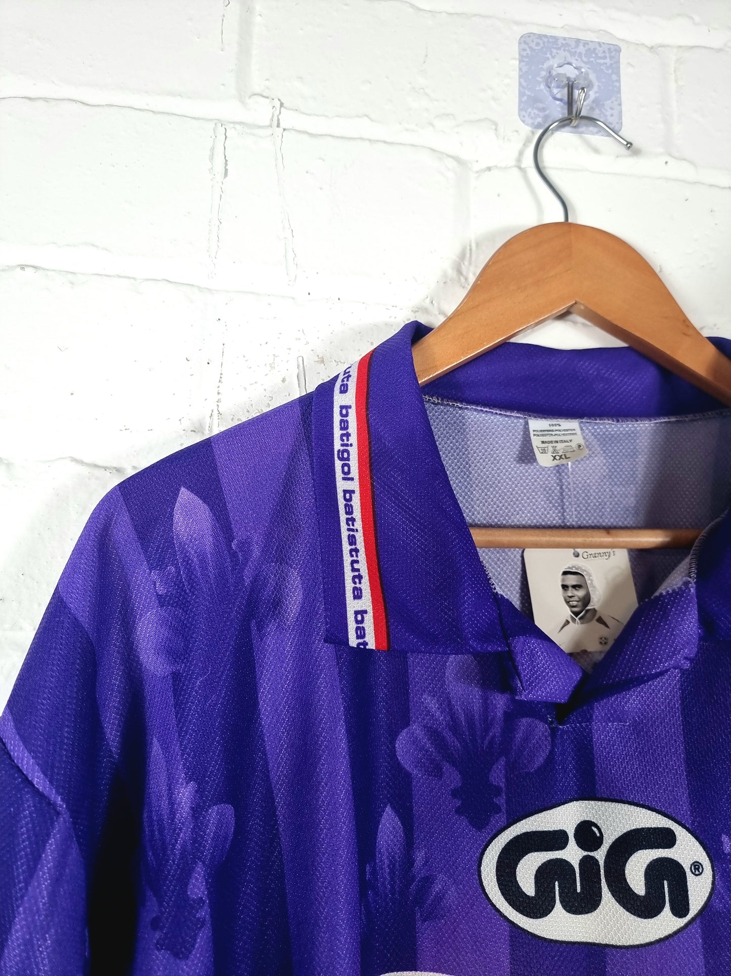Fiorentina 1997/98 Bootleg Batistuta Graphic Print Football Shirt XXL