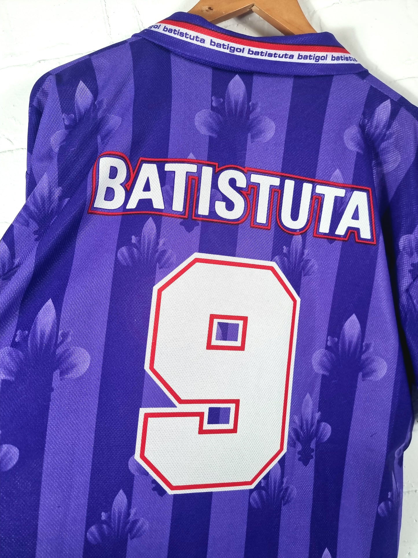 Fiorentina 1997/98 Bootleg Batistuta Graphic Print Football Shirt XXL