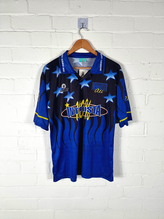 Start Inter Milan 1990s Interista Graphic Print Bootleg Football Shirt Large
