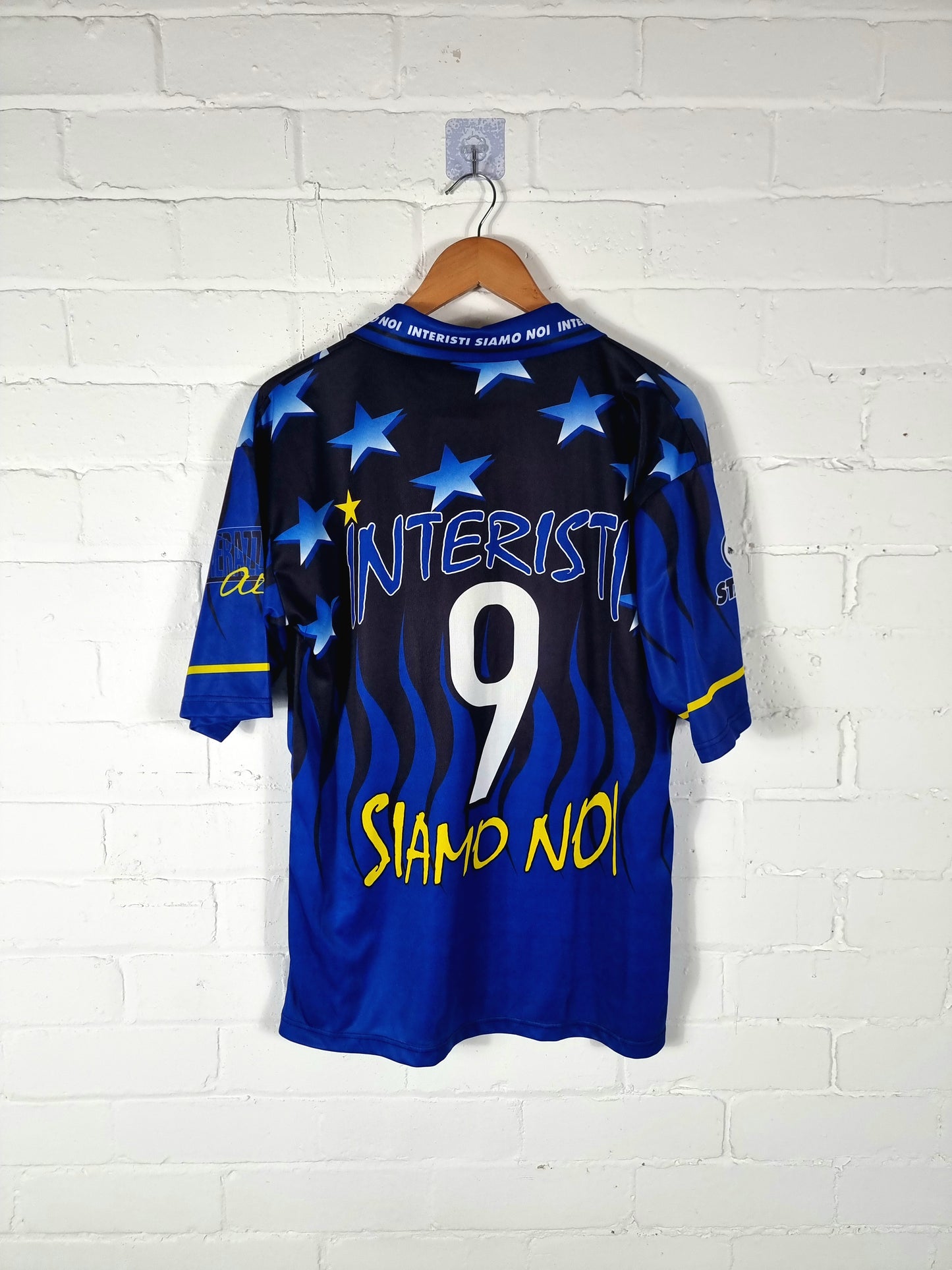 Start Inter Milan 1990s Interista Graphic Print Bootleg Football Shirt Large