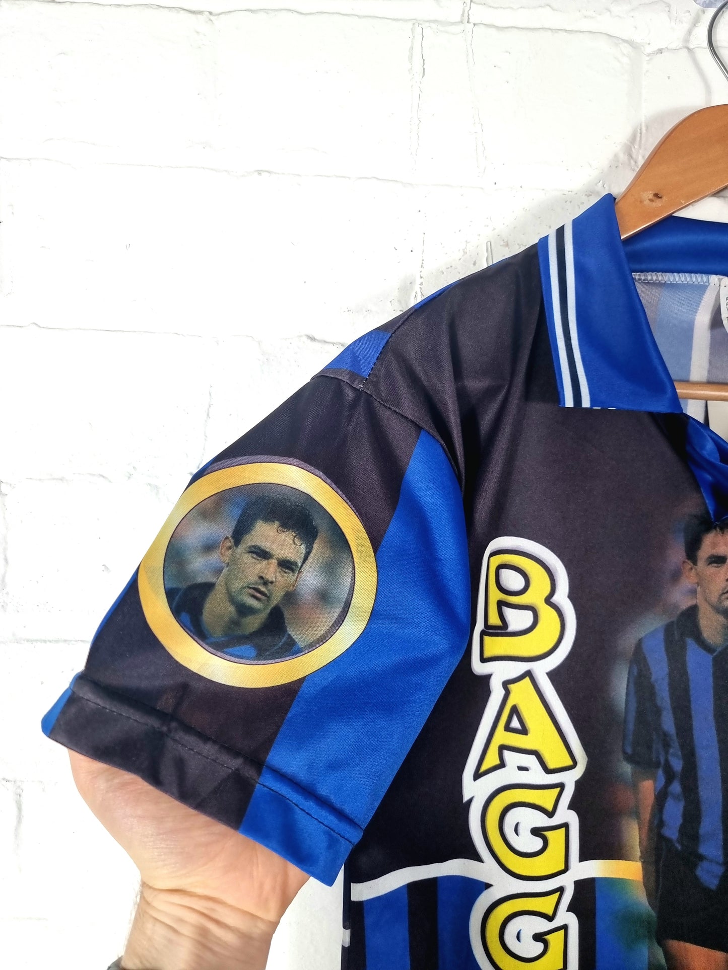 Inter Milan 1998/99 Bootleg Roberto Baggio Graphic Print Football Shirt Small