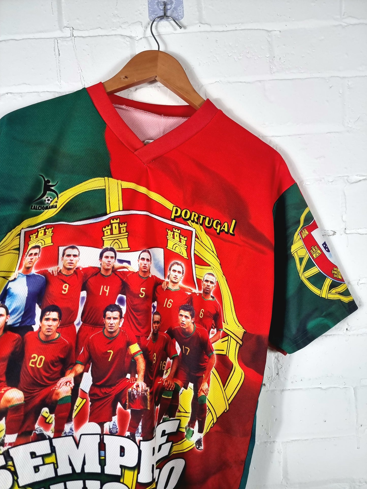 Kalciomania Portugal 2006/08 Graphic Print Bootleg Football Shirt Large