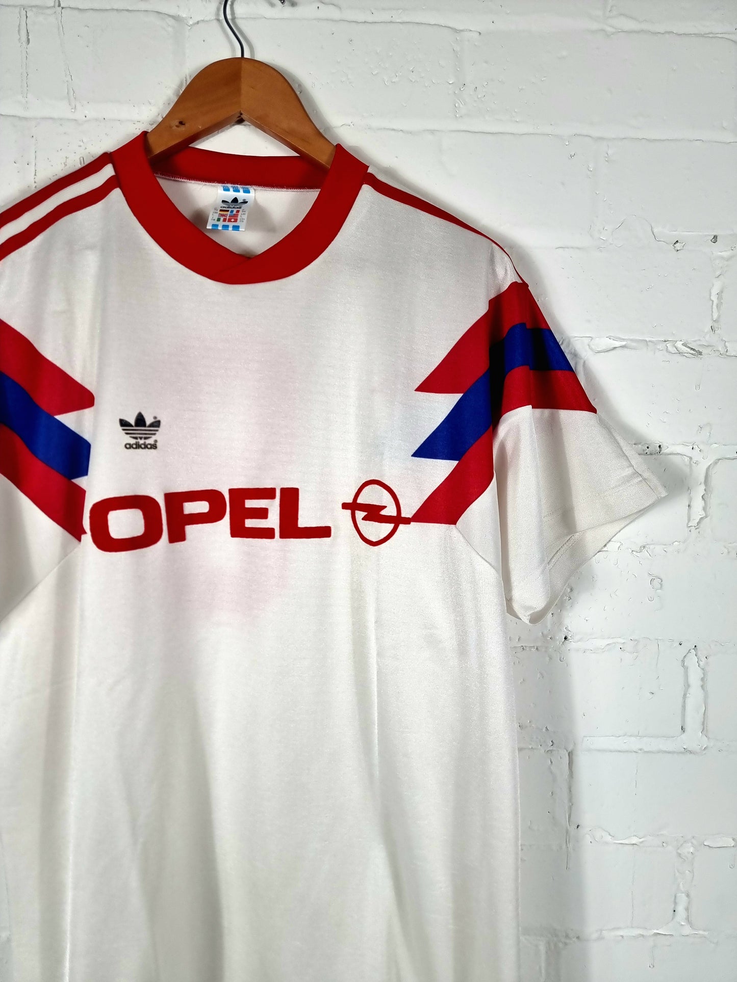 Adidas 1990s Vintage Opel Football Shirt Template Large