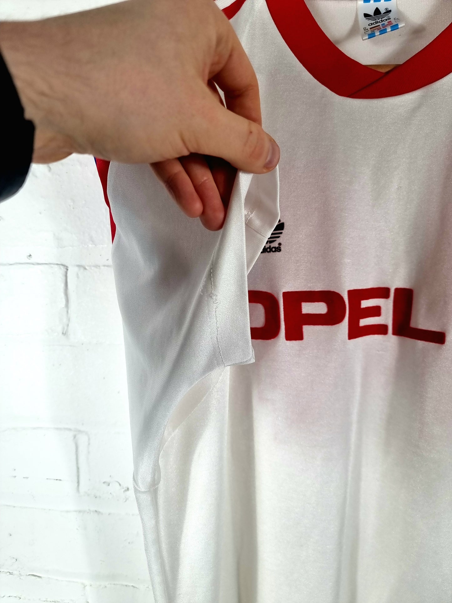 Adidas 1990s Vintage Opel Football Shirt Template Large