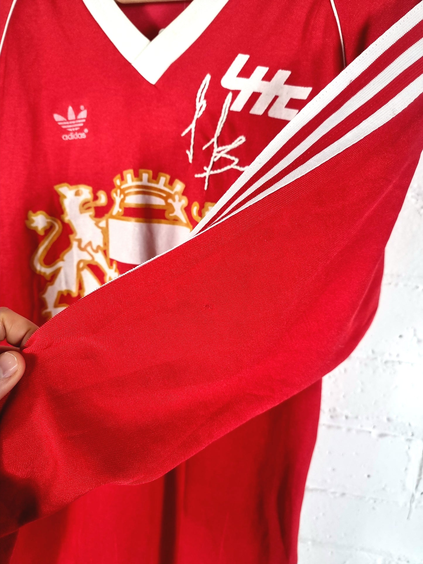 Adidas Lausanne HC 1980/1981 'Bruguier 17' Long Sleeve Ice Hockey Home Shirt Large