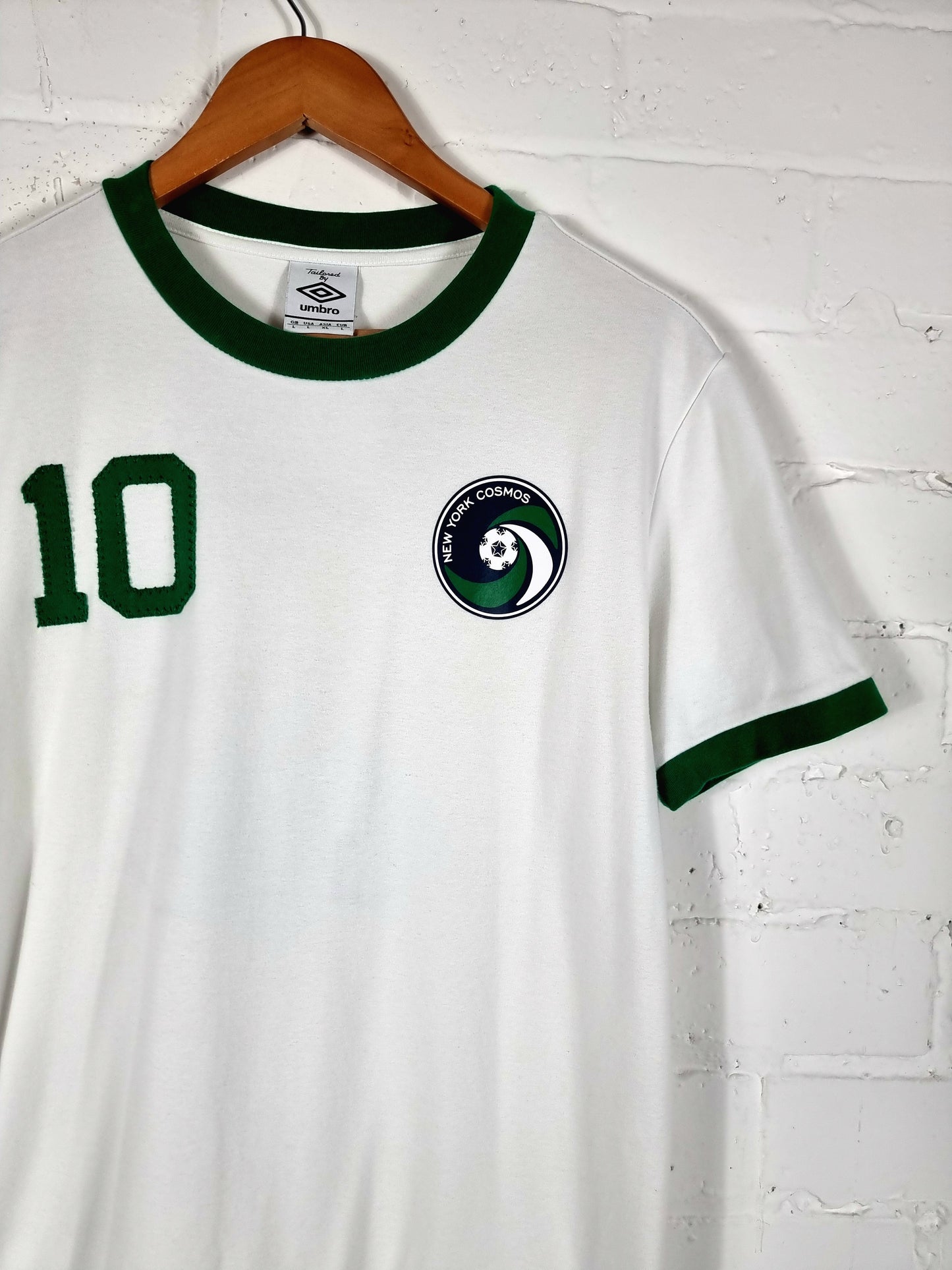 Umbro New York Cosmos 2011 'Pele 10' Cotton Home Reissue Shirt Large