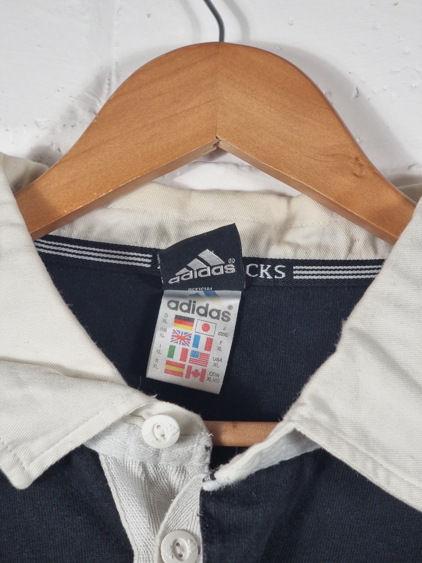 Adidas New Zealand All Blacks 1999 Long Sleeve Rugby Home Shirt XL