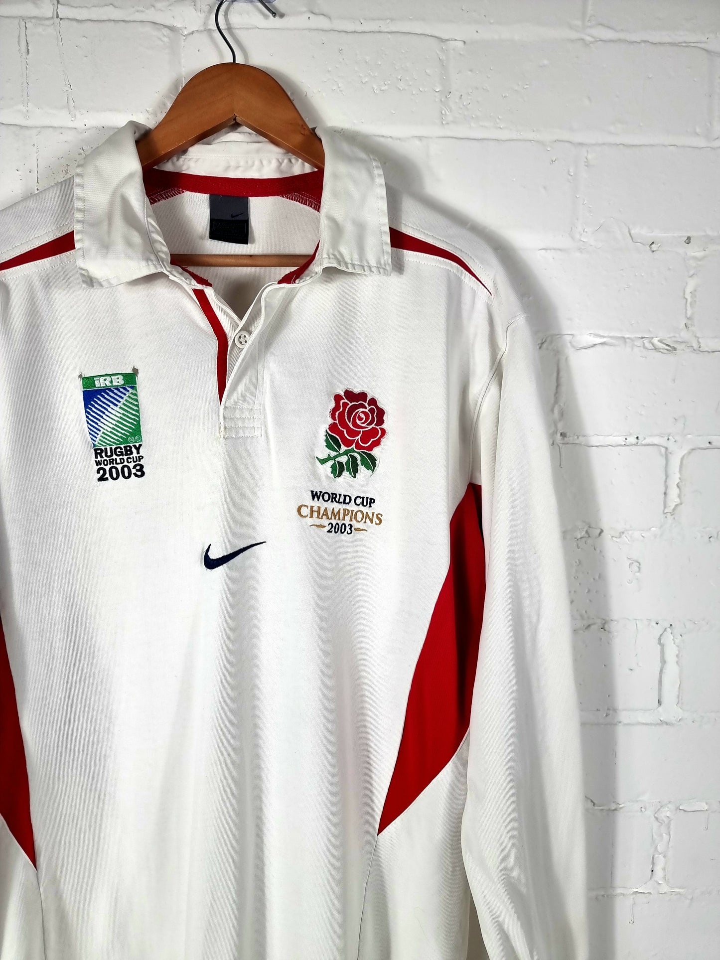 Nike England 2003 'World Cup Champions' Long Sleeve Home Rugby Shirt XXL