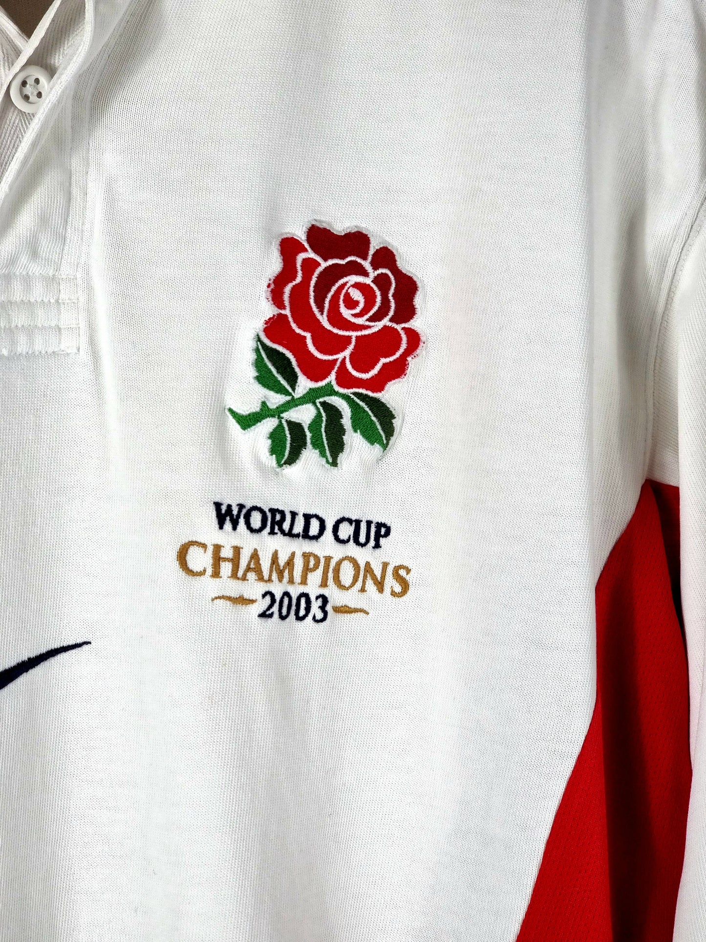 Nike England 2003 'World Cup Champions' Long Sleeve Home Rugby Shirt XXL