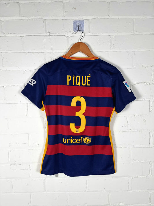 Nike Barcelona 2015/16 'Pique 3' Women's Home Shirt Small