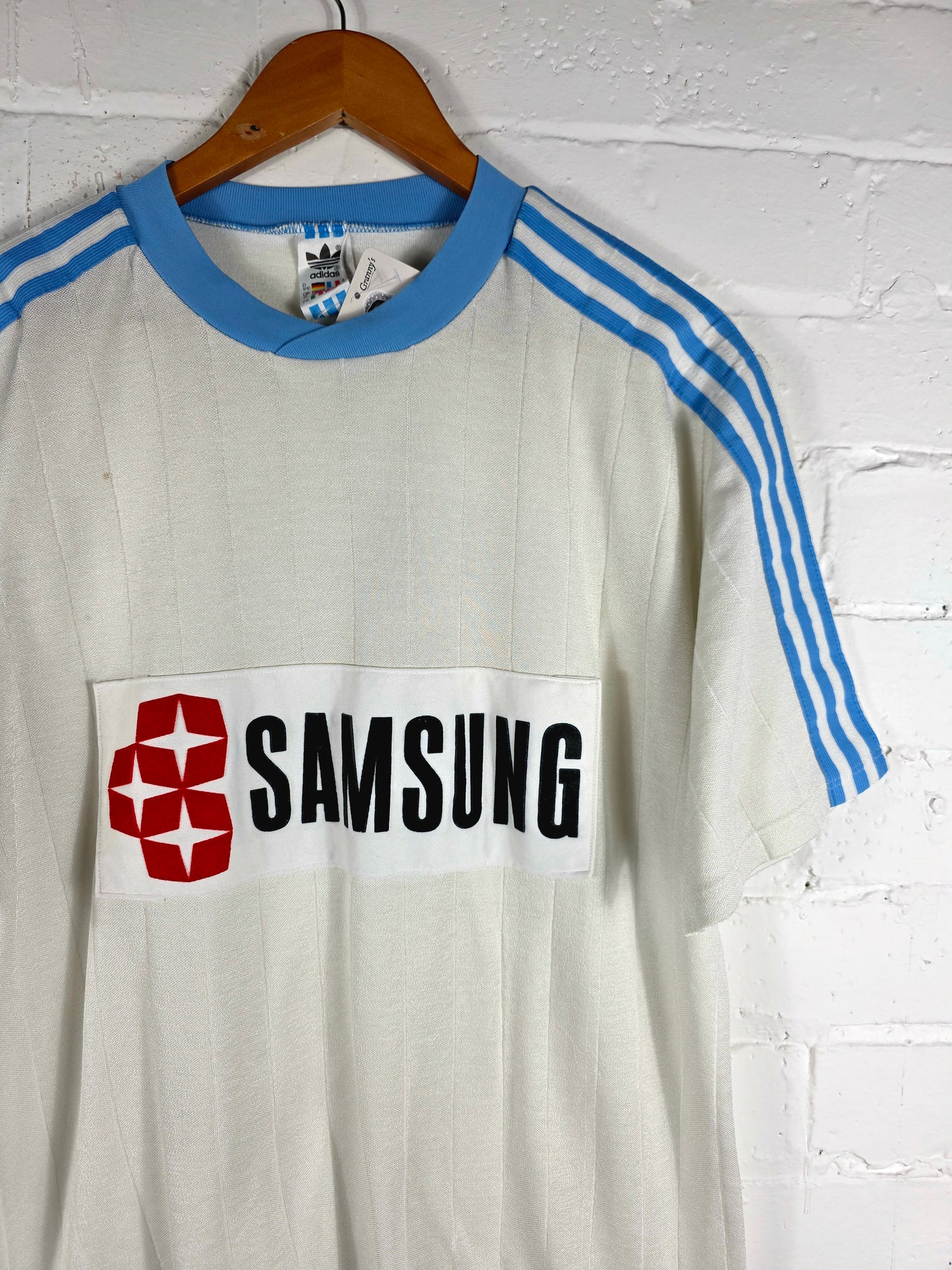 Adidas 1980s Vintage Samsung Football Shirt Template XL