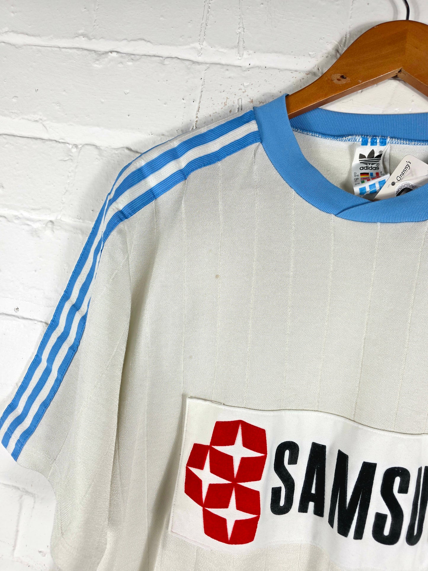 Adidas 1980s Vintage Samsung Football Shirt Template XL