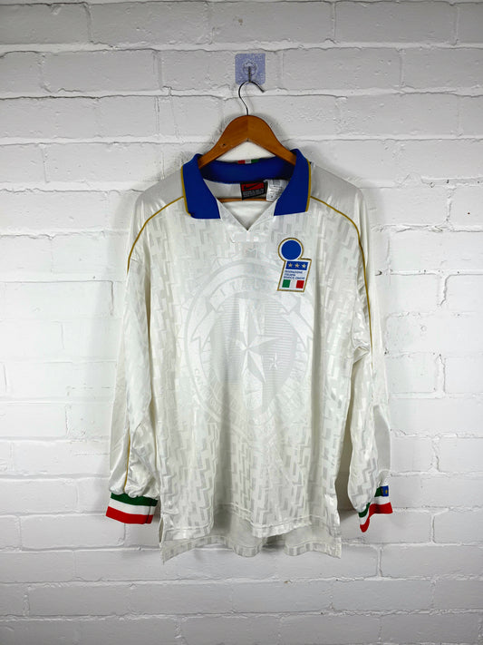 Nike Italy 1995/96 Long Sleeve Match Issue Away Shirt Large