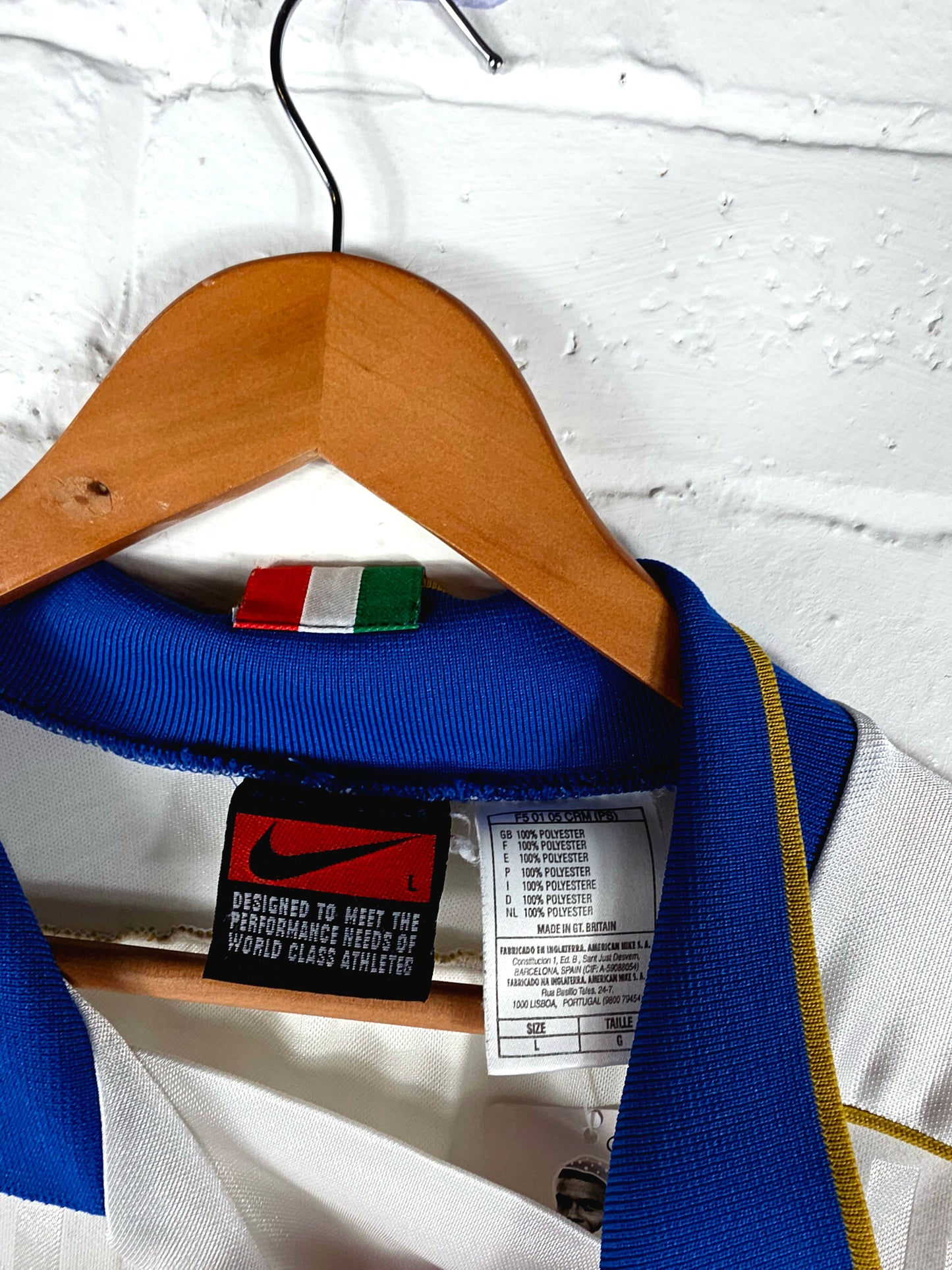 Nike Italy 1995/96 Long Sleeve Match Issue Away Shirt Large