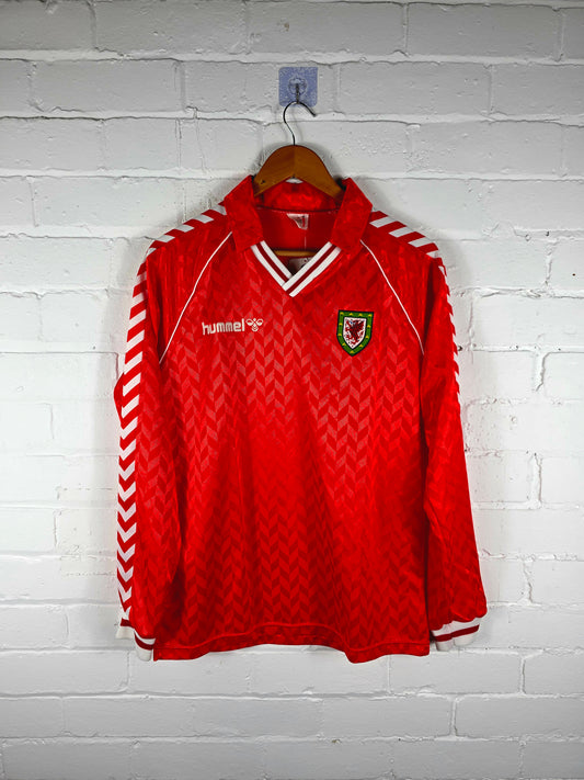 Hummel Wales 1988/90 Long Sleeve Home Shirt Medium