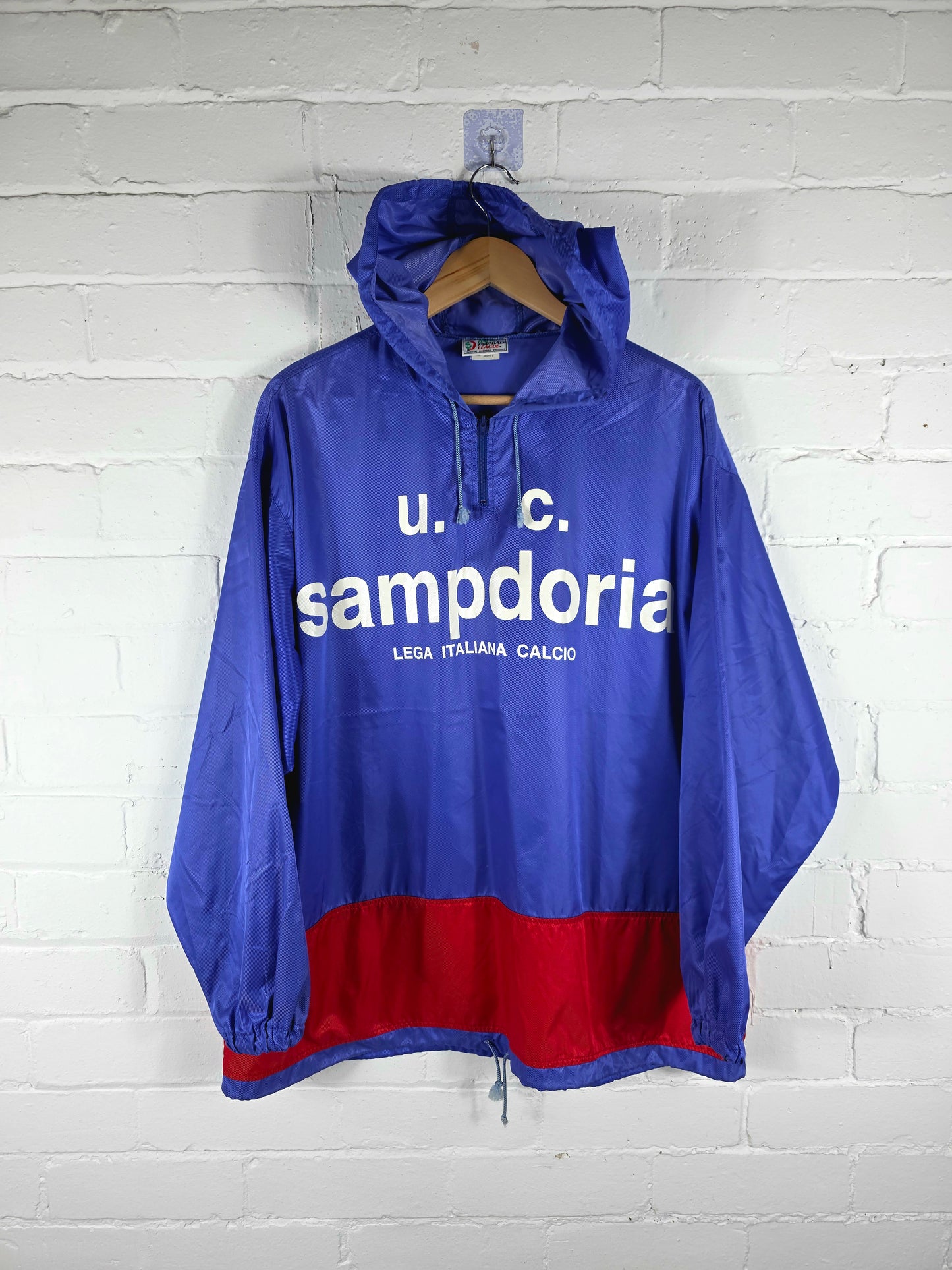 Kappa Sampdoria 1993 Lega Italiana Calcio Graphic Print Windbreaker Jacket Large
