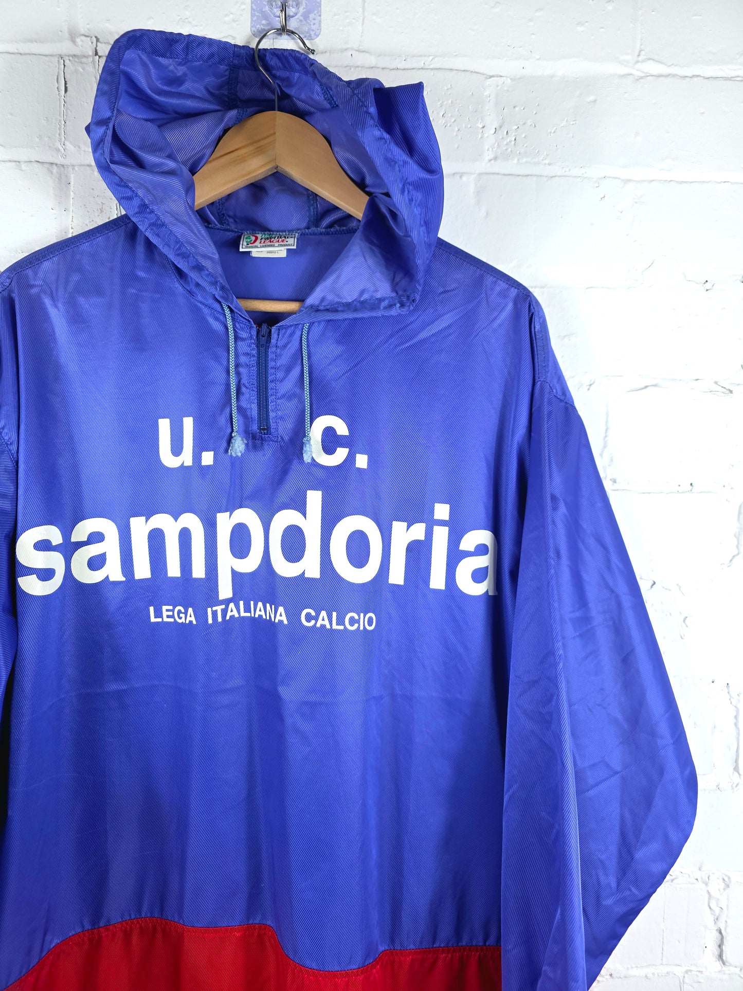 Kappa Sampdoria 1993 Lega Italiana Calcio Graphic Print Windbreaker Jacket Large