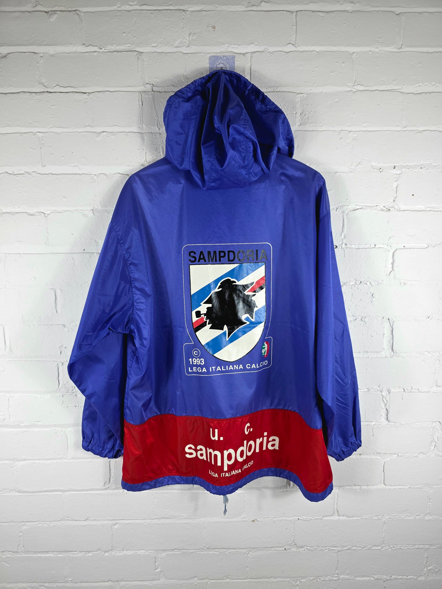 Kappa Sampdoria 1993 Lega Italiana Calcio Graphic Print Windbreaker Jacket Large