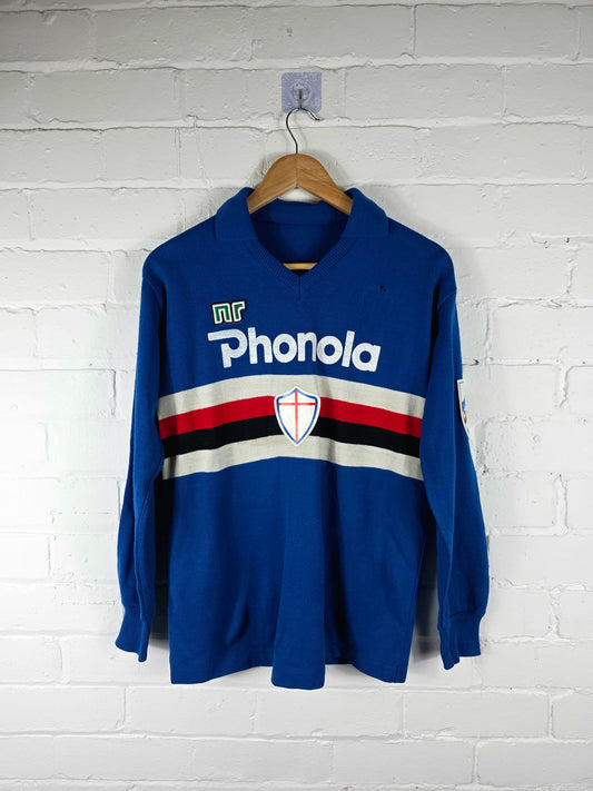 Ennerre Sampdoria 1985/86 Long Sleeve Home Shirt Medium