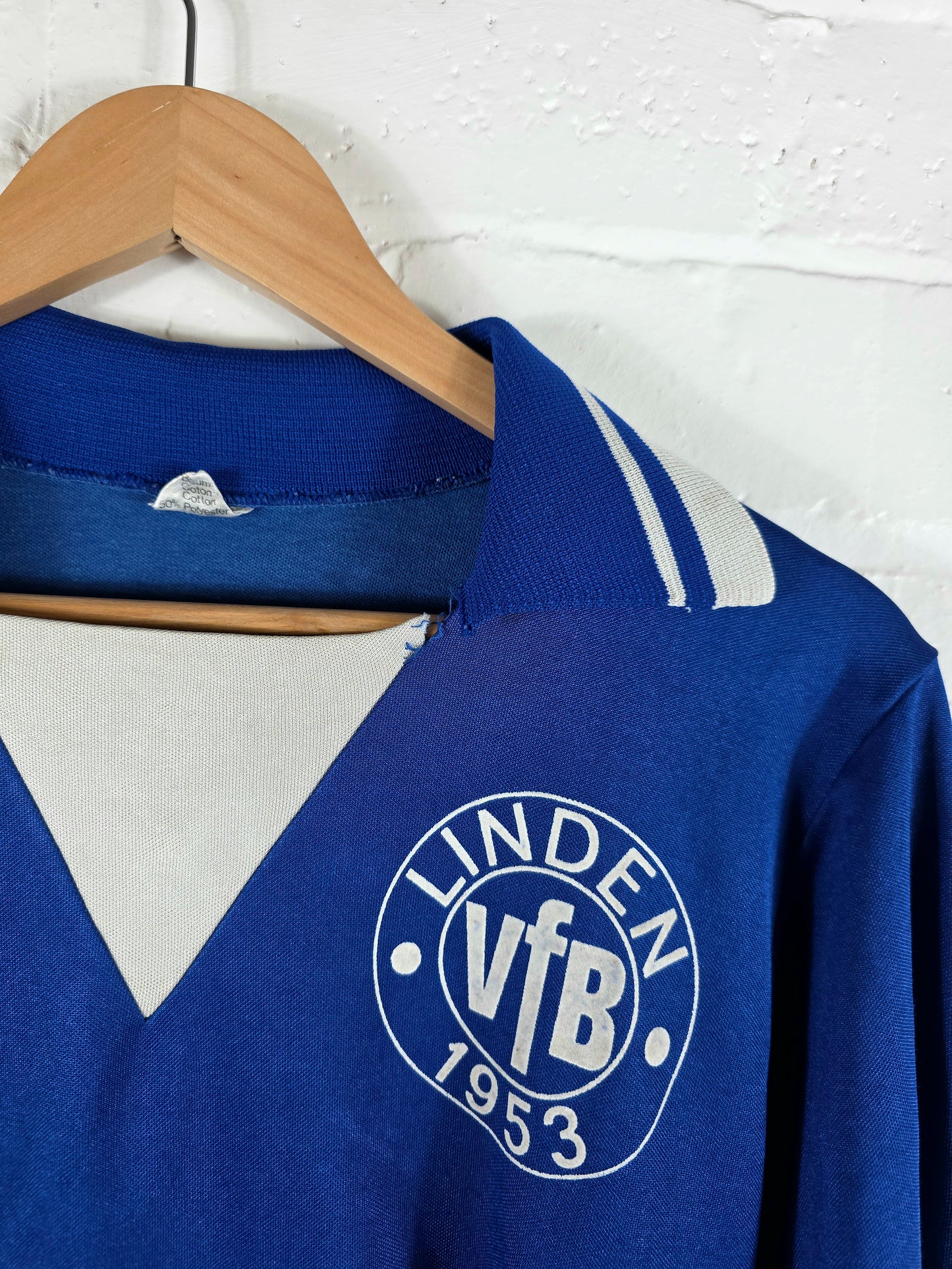 Erima VFB Linden 1953 1980s Long Sleeve Home Football Shirt Large