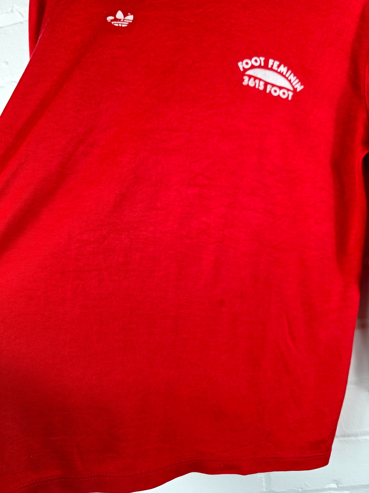 Adidas Foot Feminin 3615 Foot 1980s Vintage Long Sleeve Football Shirt Large