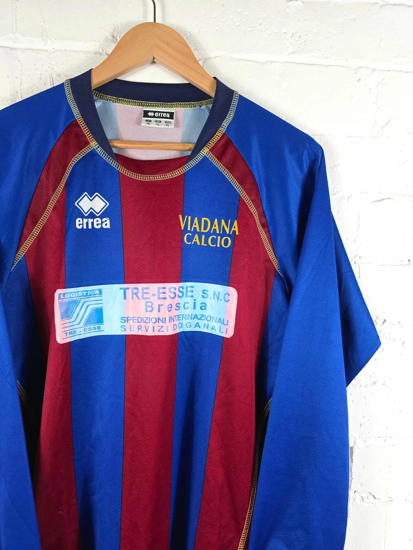 Errea Viadana Calcio 2000s Long Sleeve Home Shirt XL