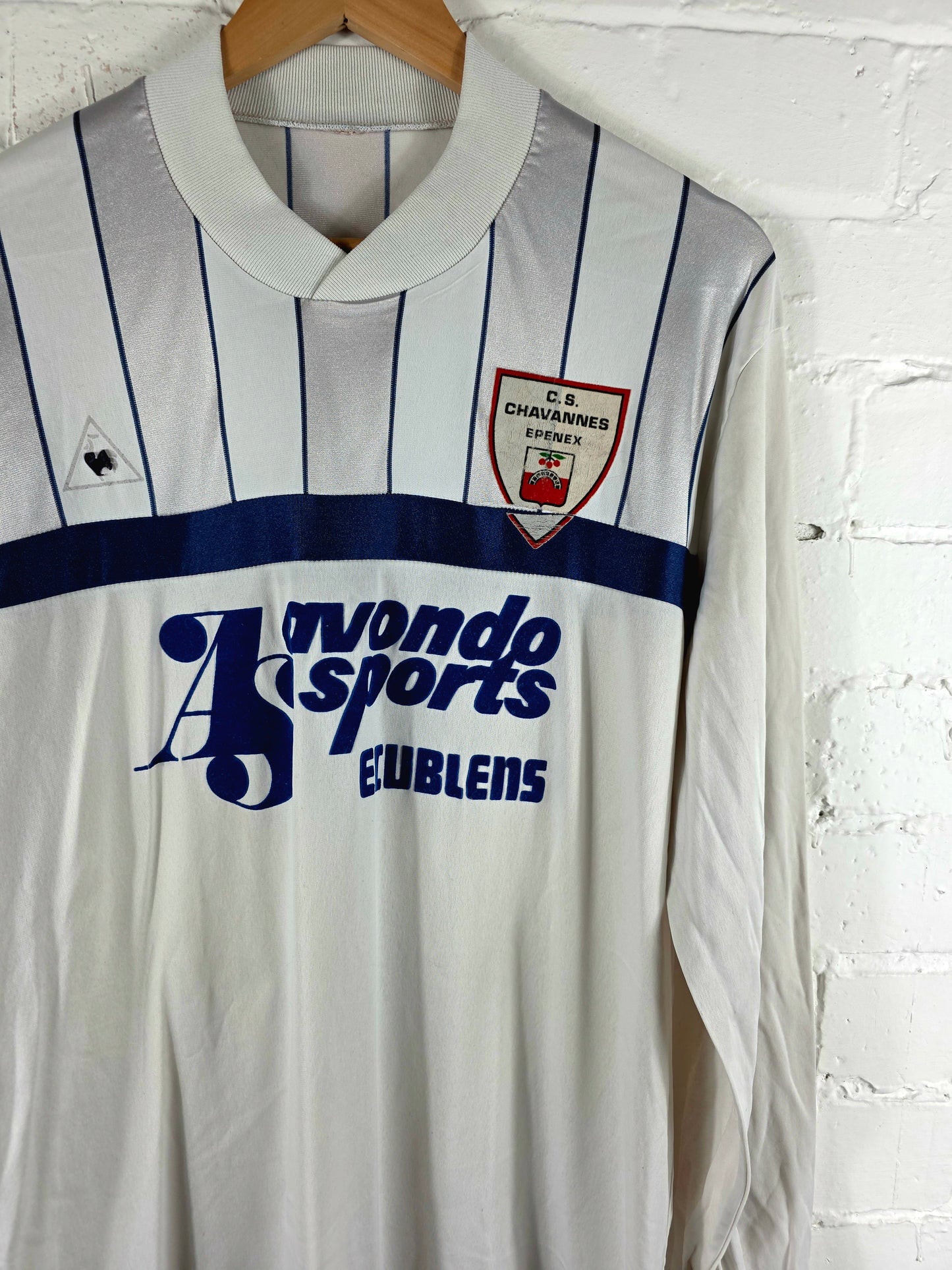 Le Coq Sportif C.S. Chavannes Epenex 1980s Long Sleeve Football Shirt XL