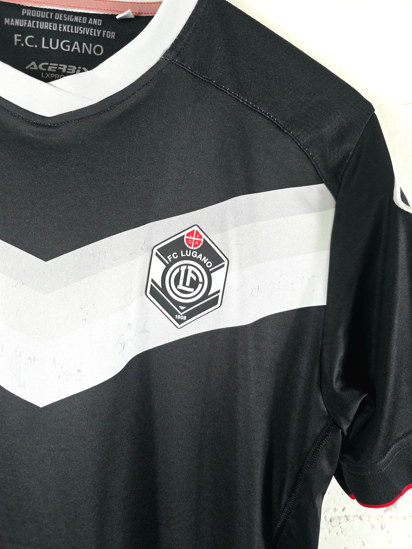 Acerbis FC Lugano 2017/18 'Bottani 10' Signed Match Issue Europa League Home Shirt Large