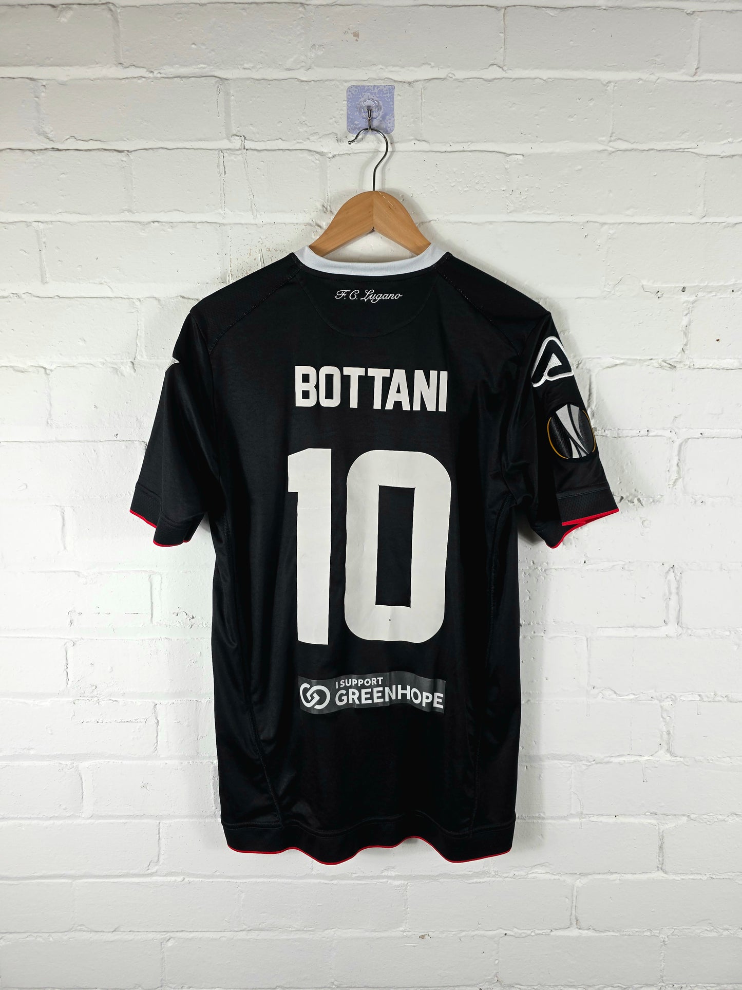 Acerbis FC Lugano 2017/18 'Bottani 10' Signed Match Issue Europa League Home Shirt Large