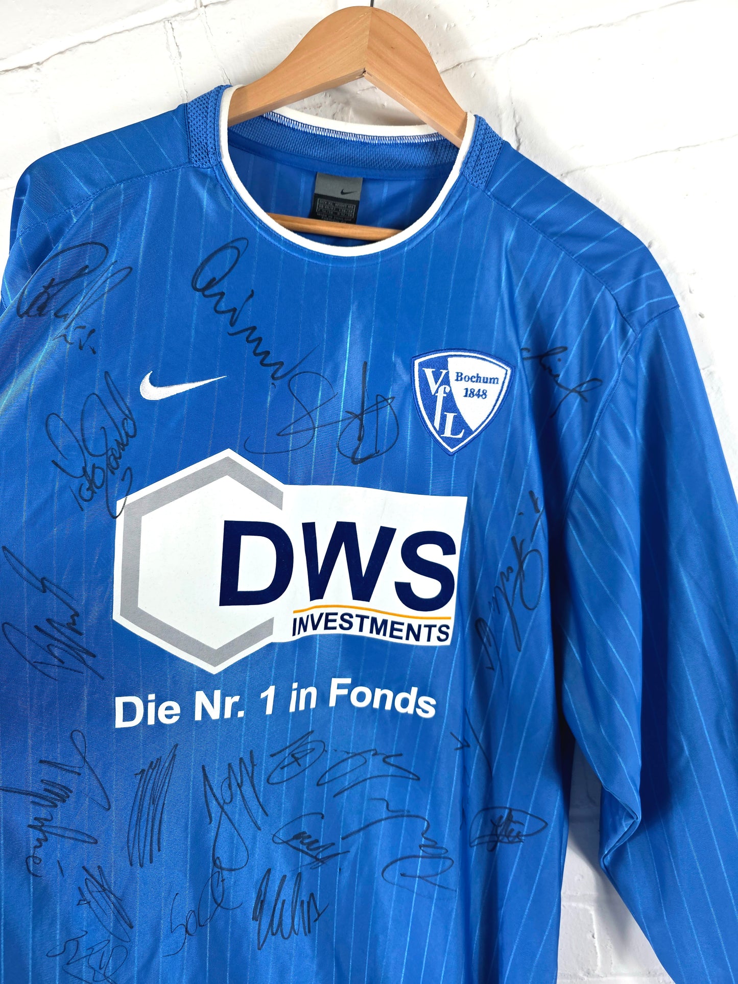 Nike Bochum 2002/03 Long Sleeve Squad Signed Home Shirt XL